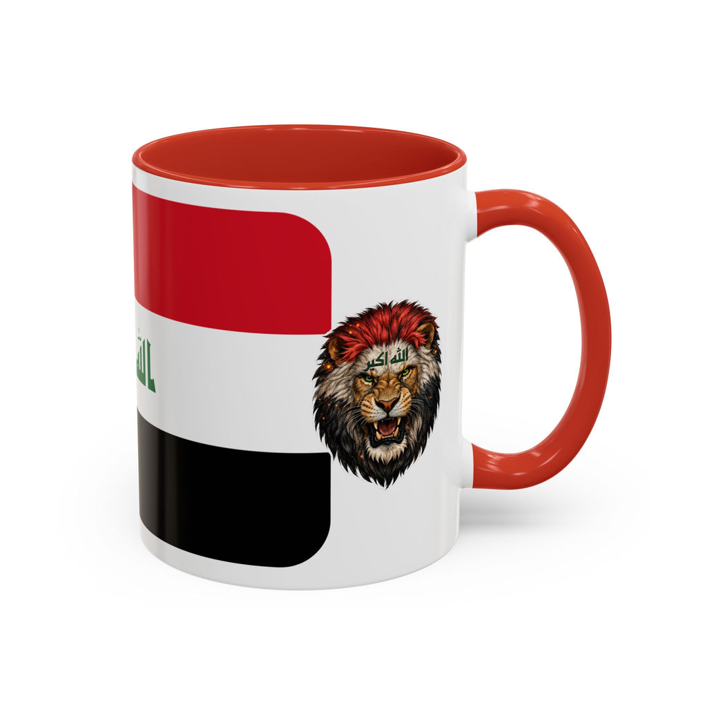 Iraq Flag Accent Coffee Mug with Lion Emblem – Patriotic Iraqi 11/15oz Mug