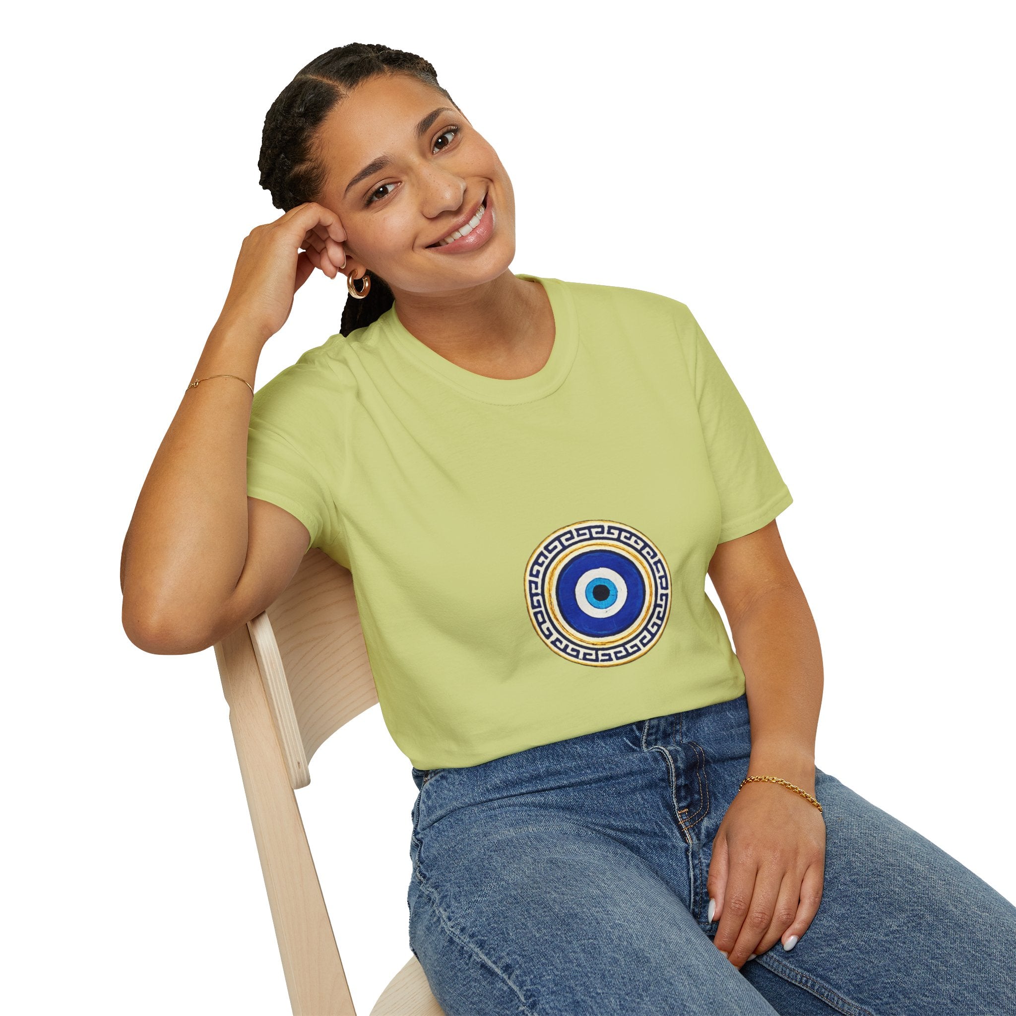 Evil Eye Crescent Lantern T‑Shirt — Protective Nazar Tee with Moon Lantern Design