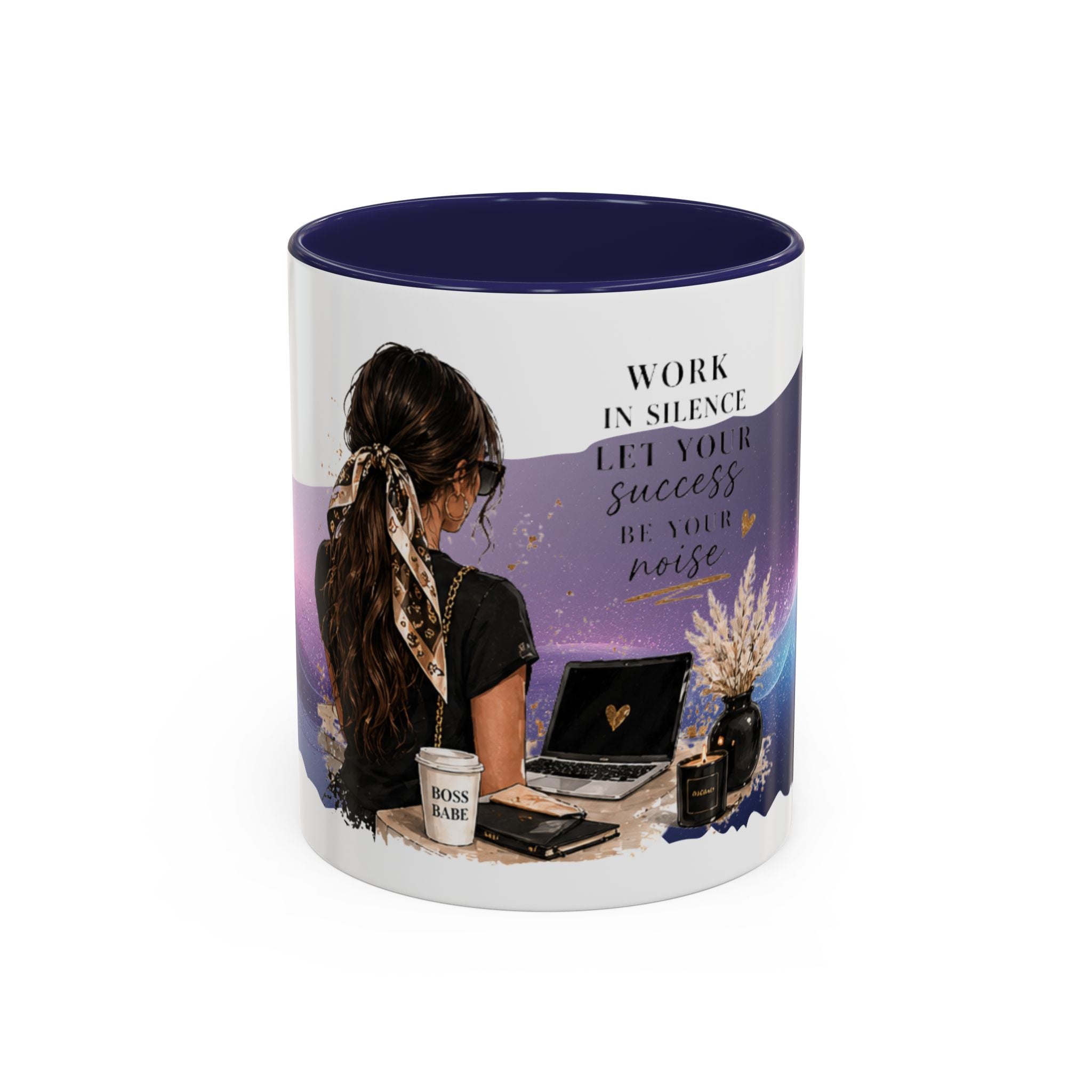Motivational Office Coffee Mug — “Work in Silence, Let Your Success Be Your Noise”