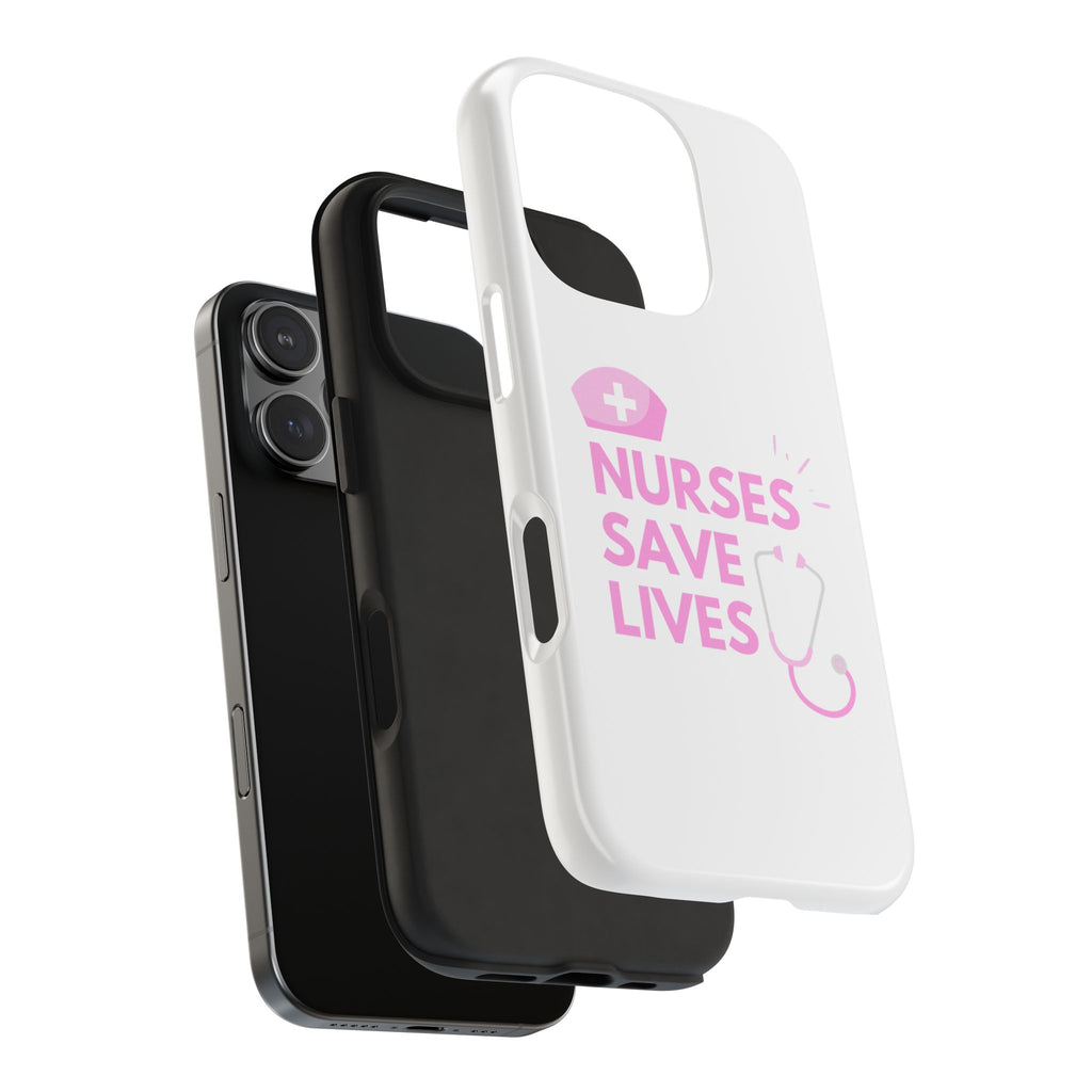 Tough Phone Case — 'Nurses Save Lives' Pink Stethoscope Design