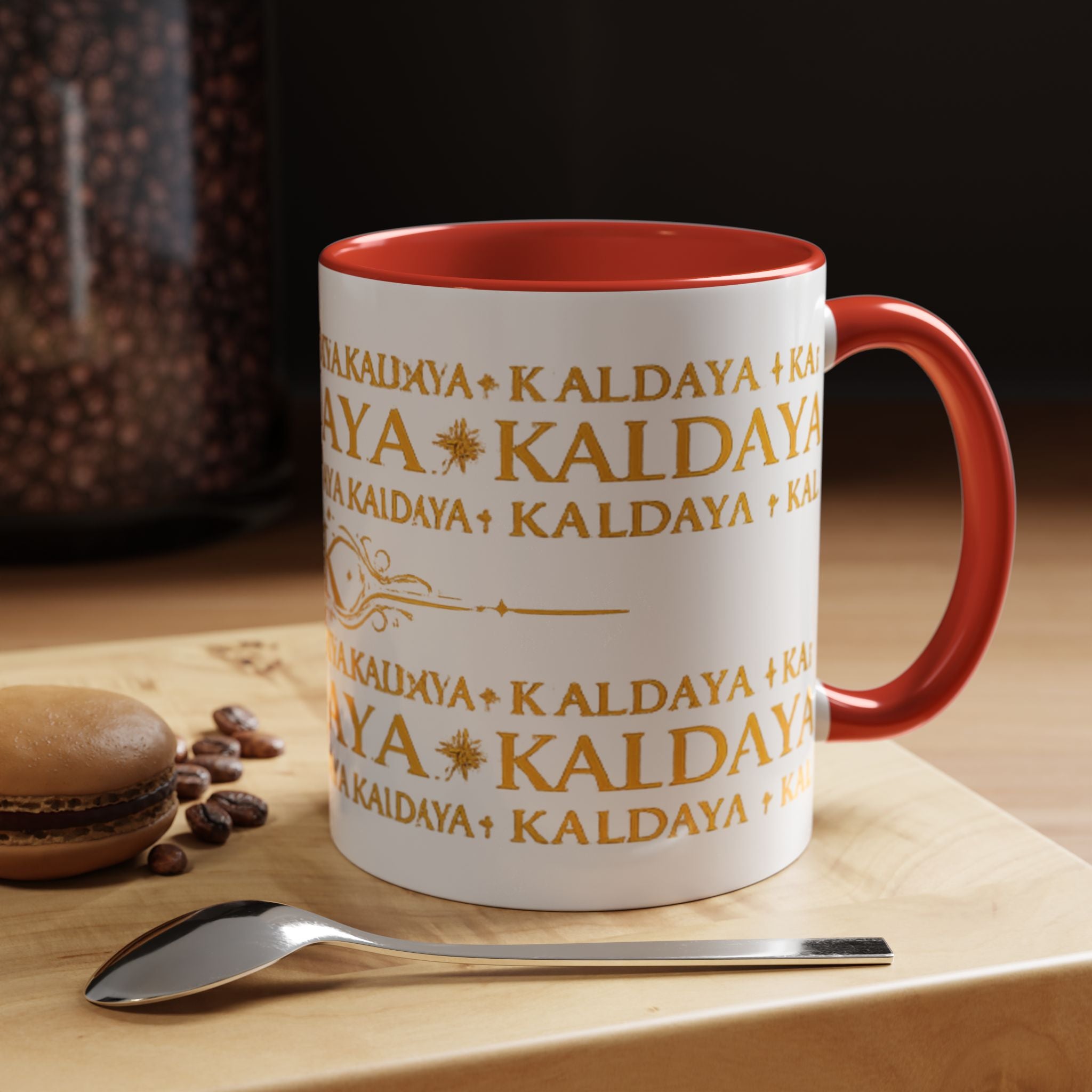 KALDAYA Monogram Accent Coffee Mug – Gold Script 11/15oz