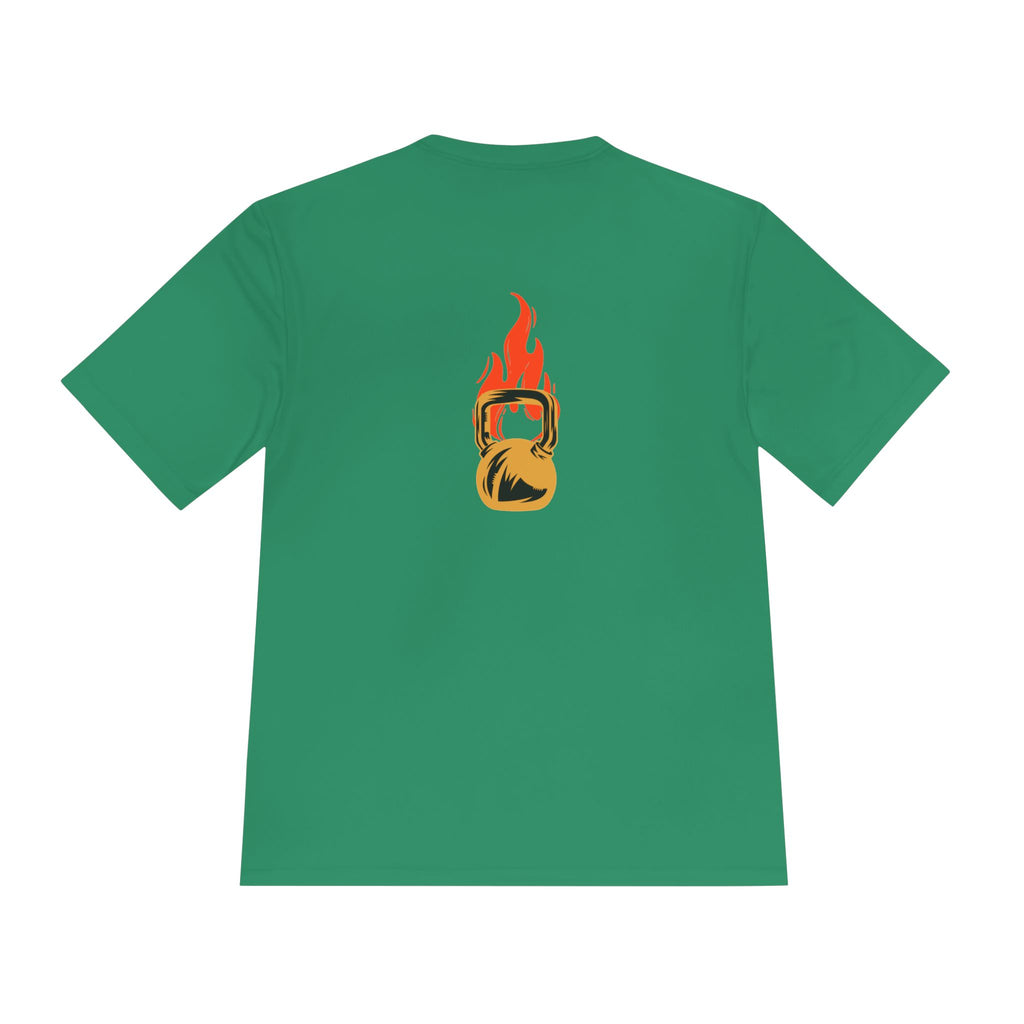 No Days Off Flame Kettlebell Tee — Motivational Gym Workout Shirt