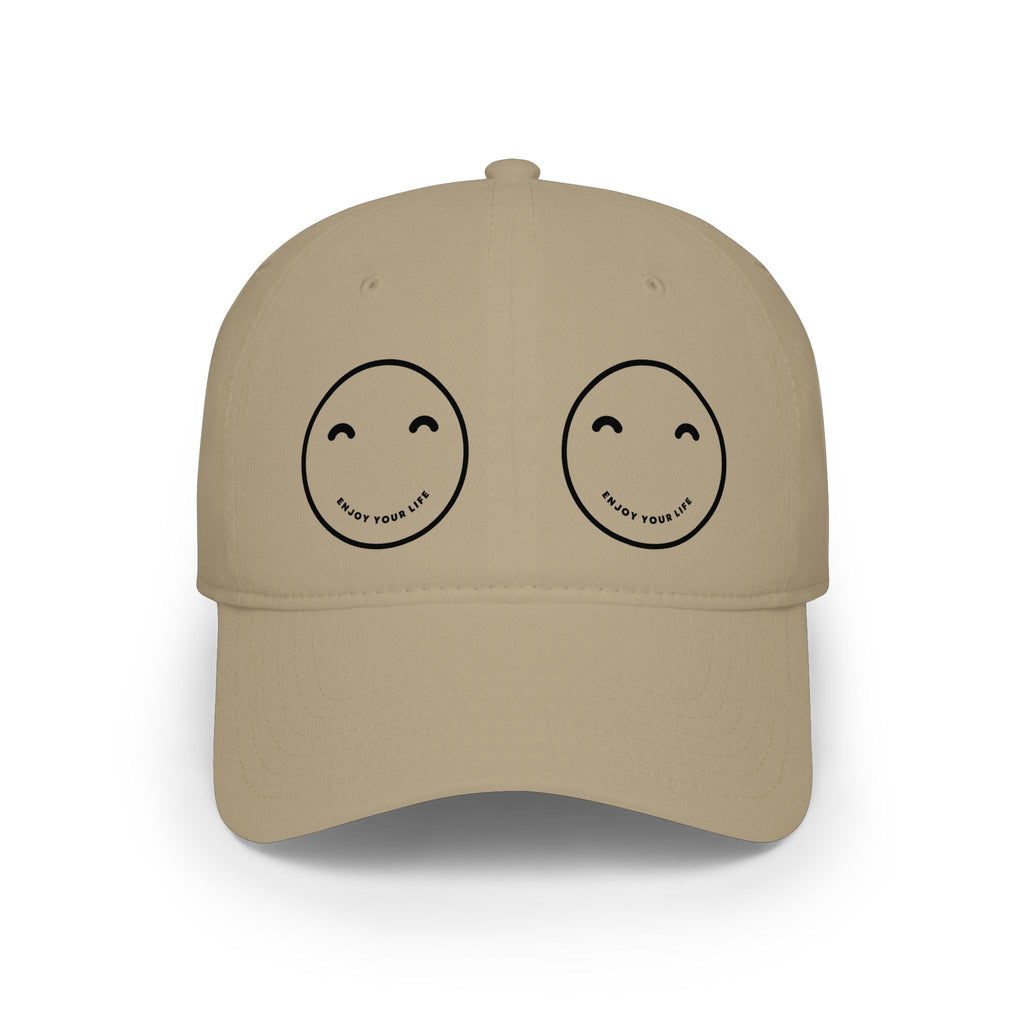 Smiley Eyes Red Baseball Cap — Cute Double Smile Face Hat