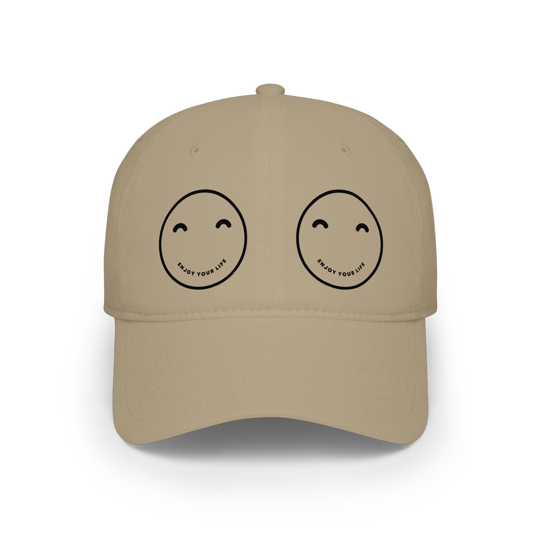 Smiley Eyes Red Baseball Cap — Cute Double Smile Face Hat