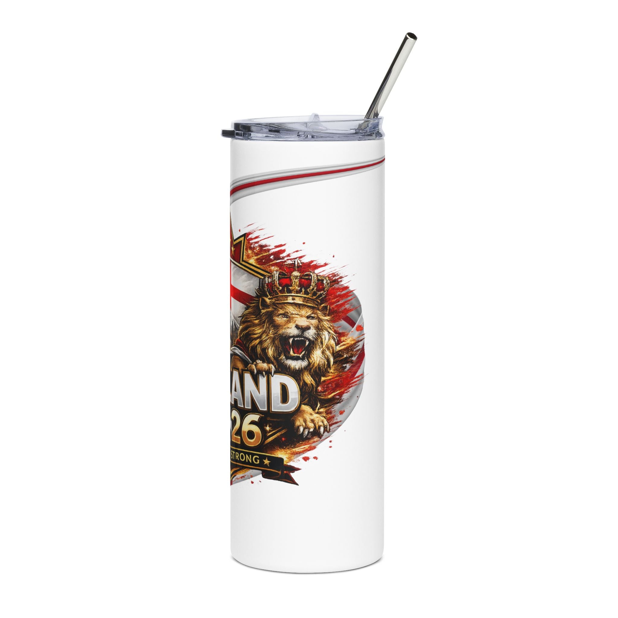 England Soccer 20oz Stainless Steel Tumbler — 'England 2026' Football Travel Cup