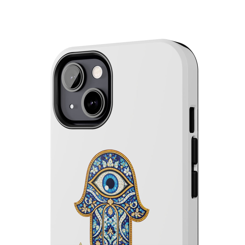 Hamsa Eye Tough Phone Case — Blue Mosaic Protective Phone Cover
