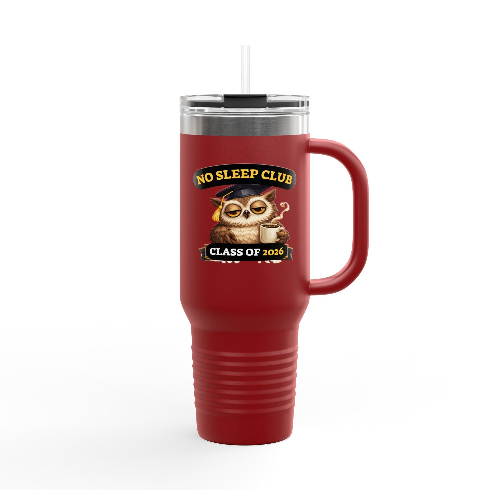 40oz Insulated Travel Mug – "No Sleep Club" Class of 2026 Graduation Tumbler