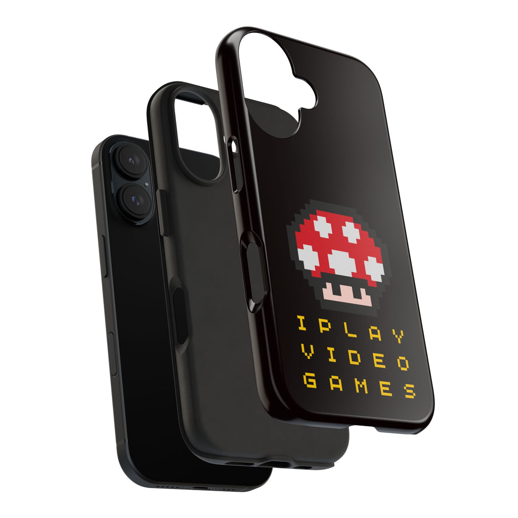 I Play Video Games Pixel Mushroom Phone Case — Tough Protective Gamer Case