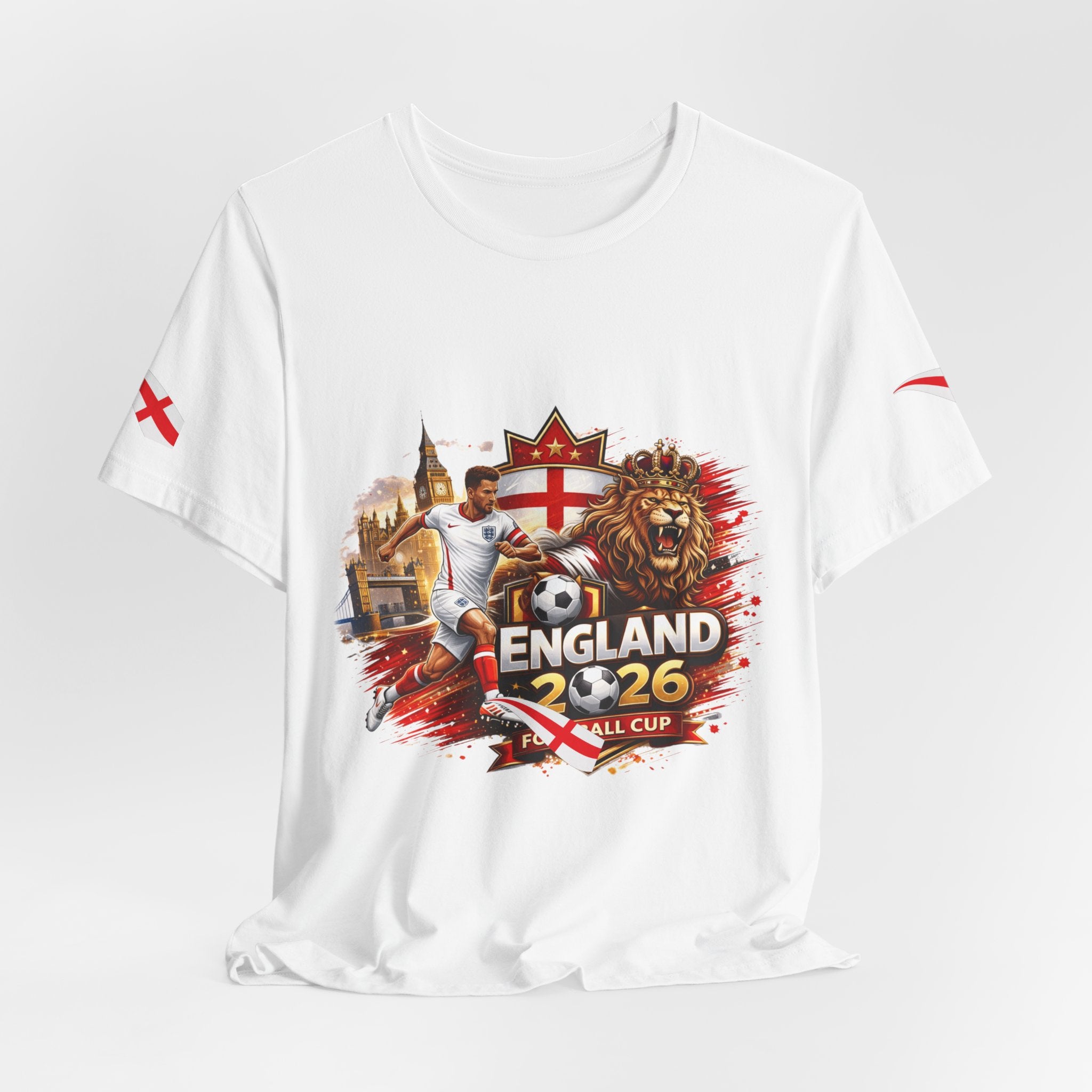 England 2026 Cup Soccer T-Shirt — Lion Crest Football Fan Tee