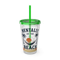 Mentally at the Beach 16oz Tumbler with Straw