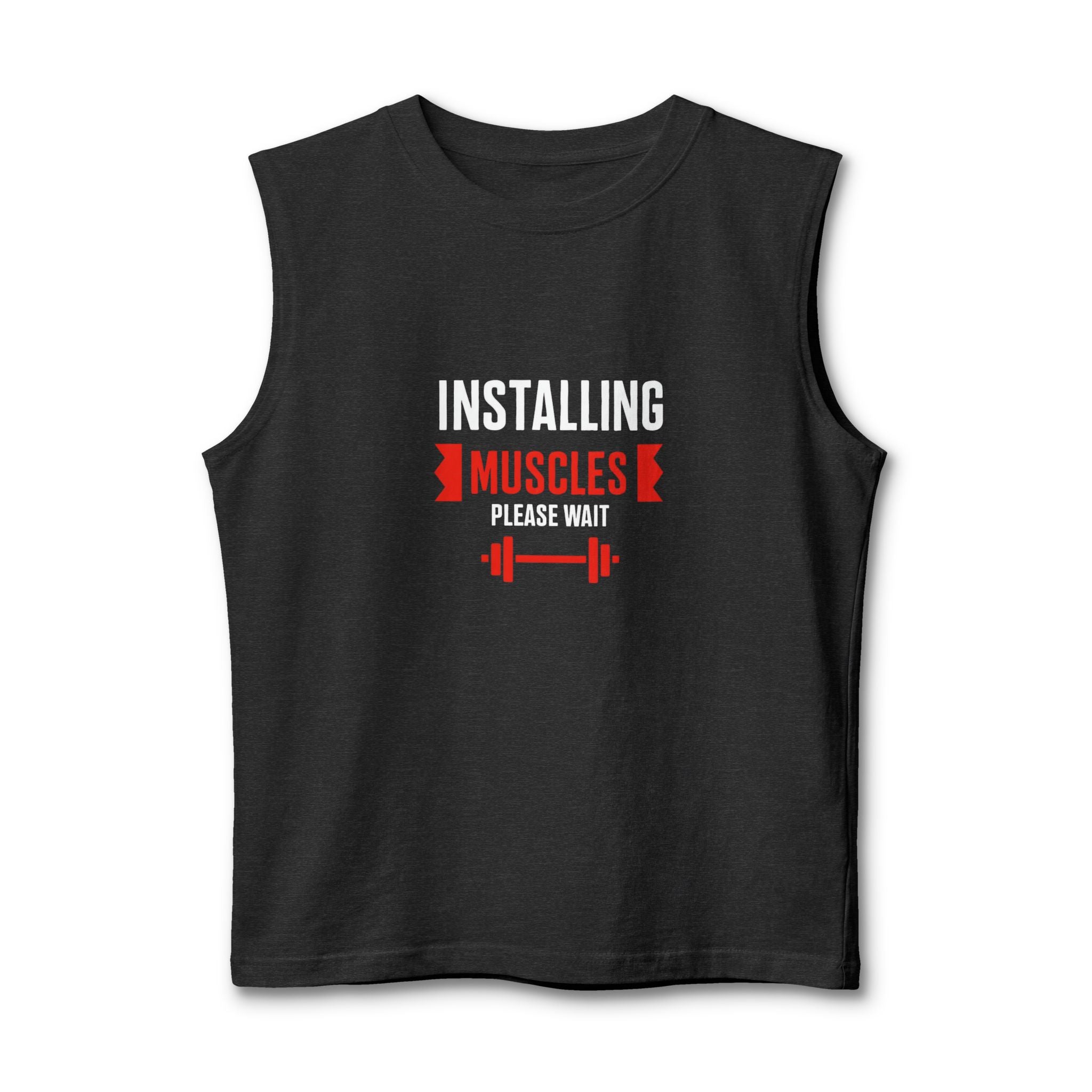 Installing Muscles Tank Top — Funny Gym Workout Muscle Tank