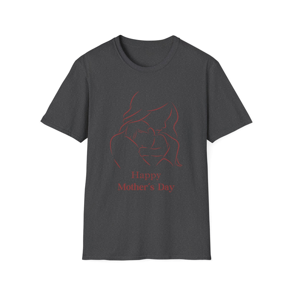 Mother's Day T-Shirt — Minimal Mom and Baby Line Art with "Happy Mother's Day"