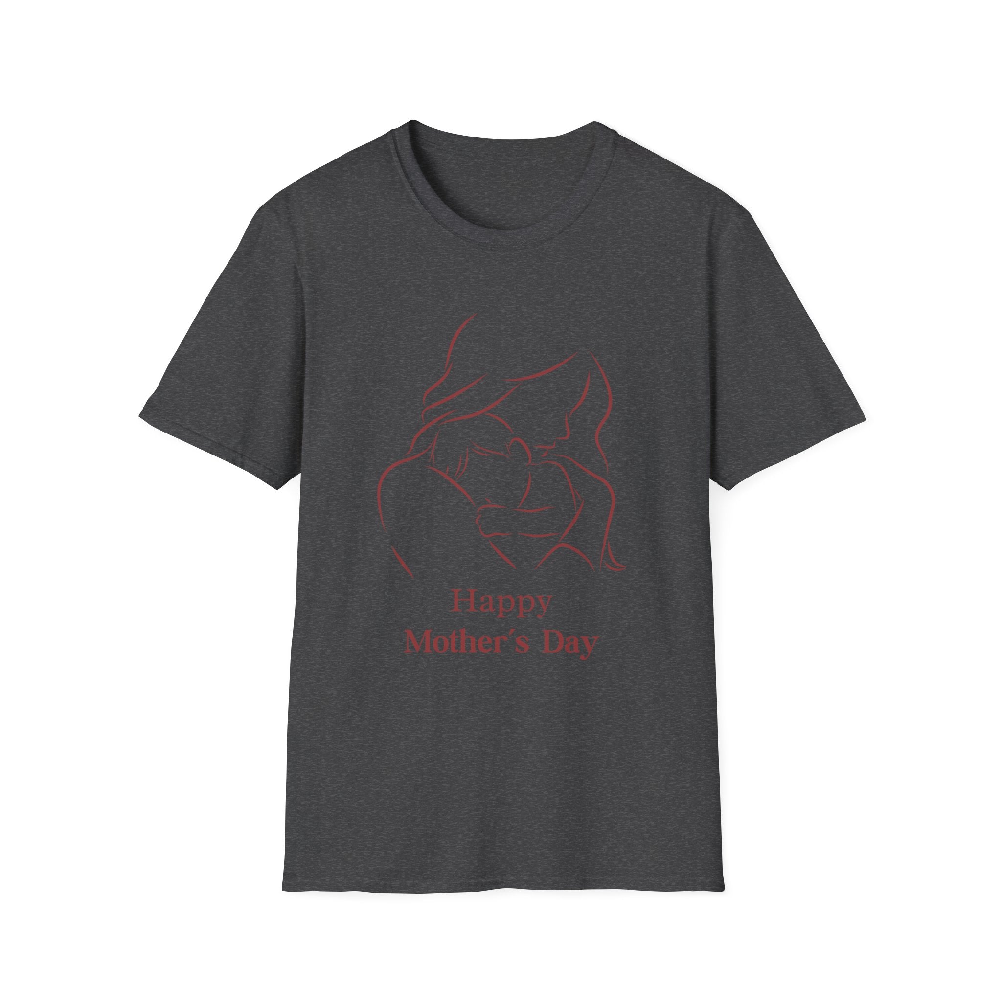 Mother's Day T-Shirt — Minimal Mom and Baby Line Art with "Happy Mother's Day"
