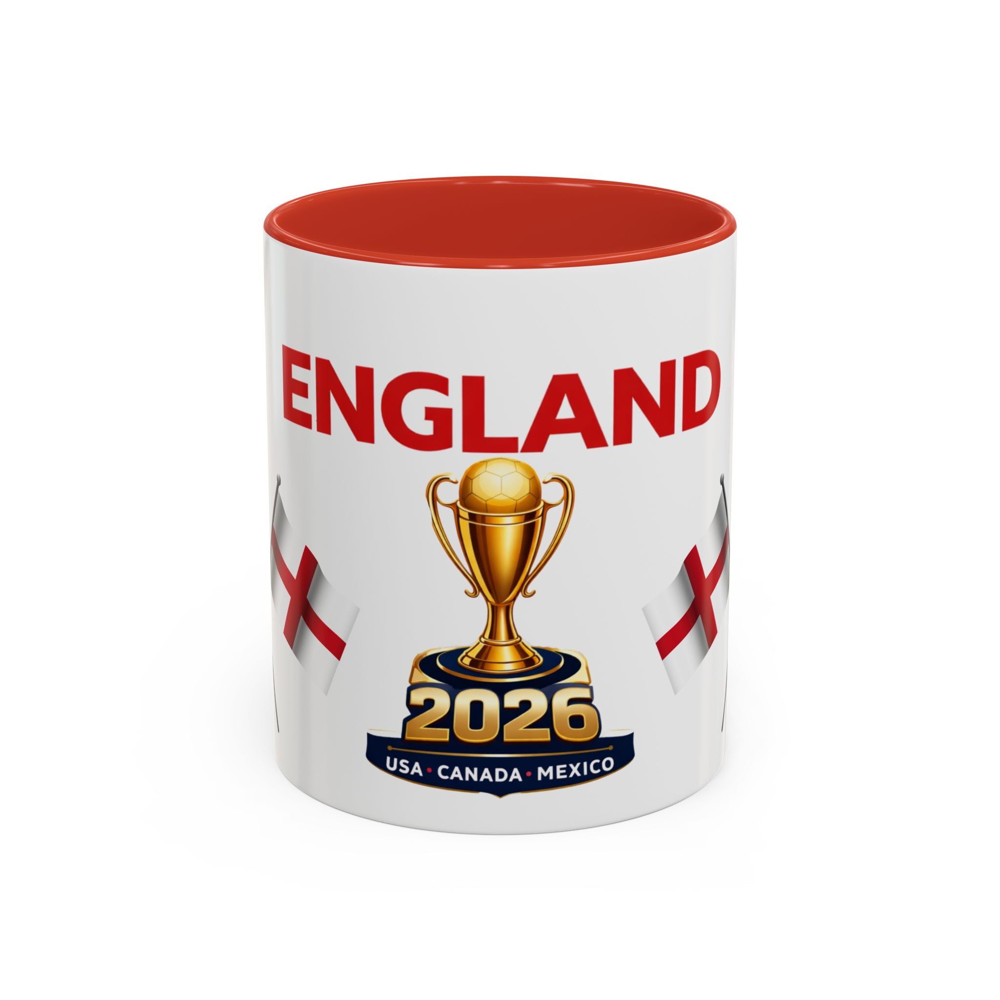 England 2026 Soccer Trophy Accent Coffee Mug — Cup Fan Gift (11/15oz)