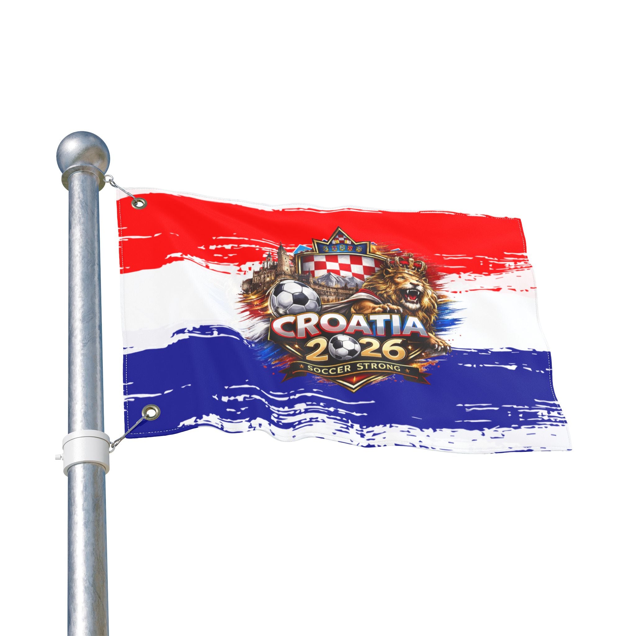 Croatia 2026 Soccer Flag — Double-Sided Football Fan Banner