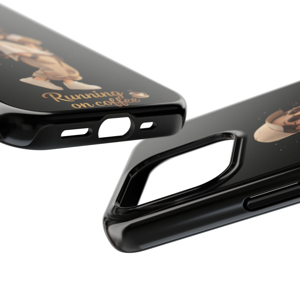 Phone Case — 'Running on Coffee' Cute Coffee Girl Protective Case