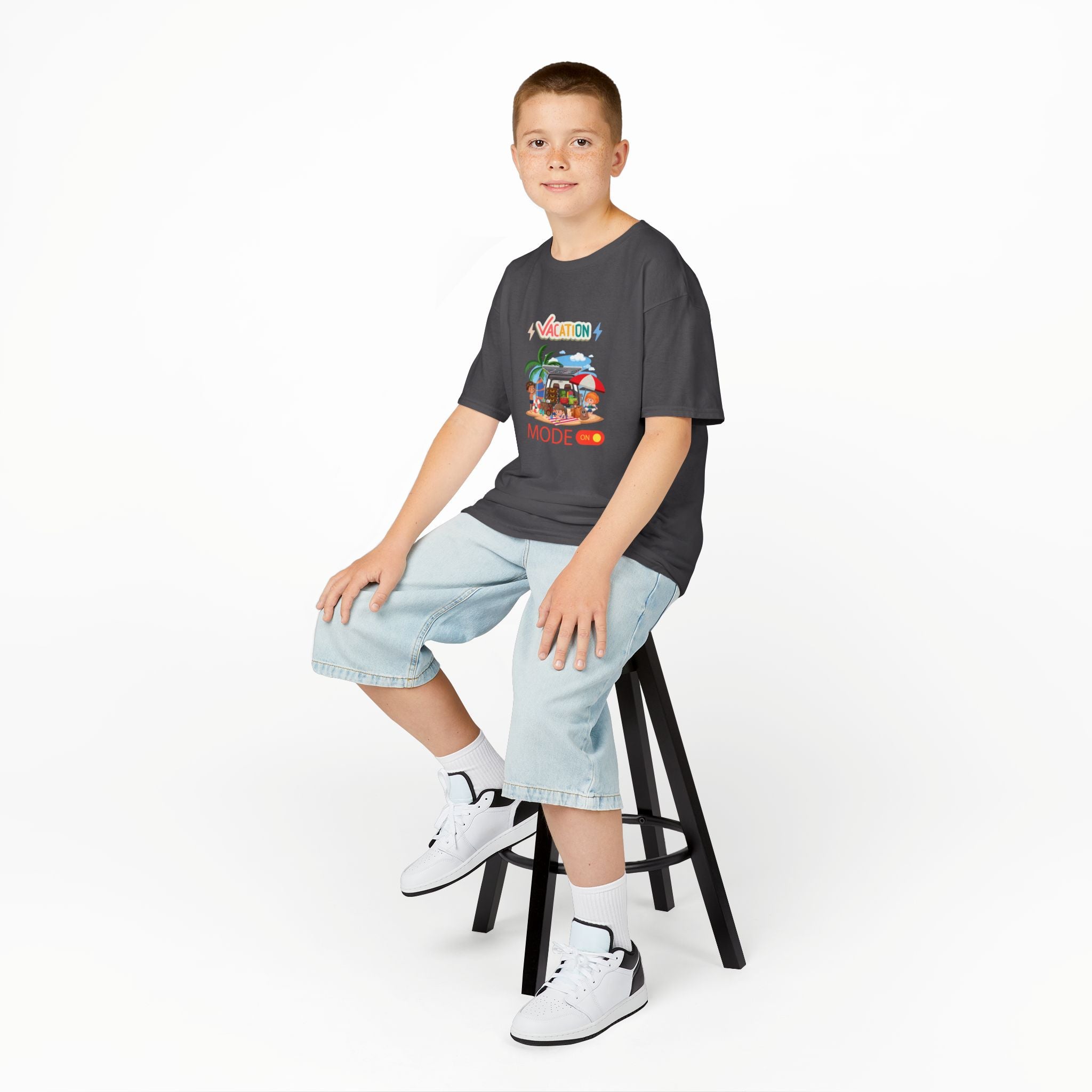Kids Tee — "Vacation Mode" Beach Graphic Shirt