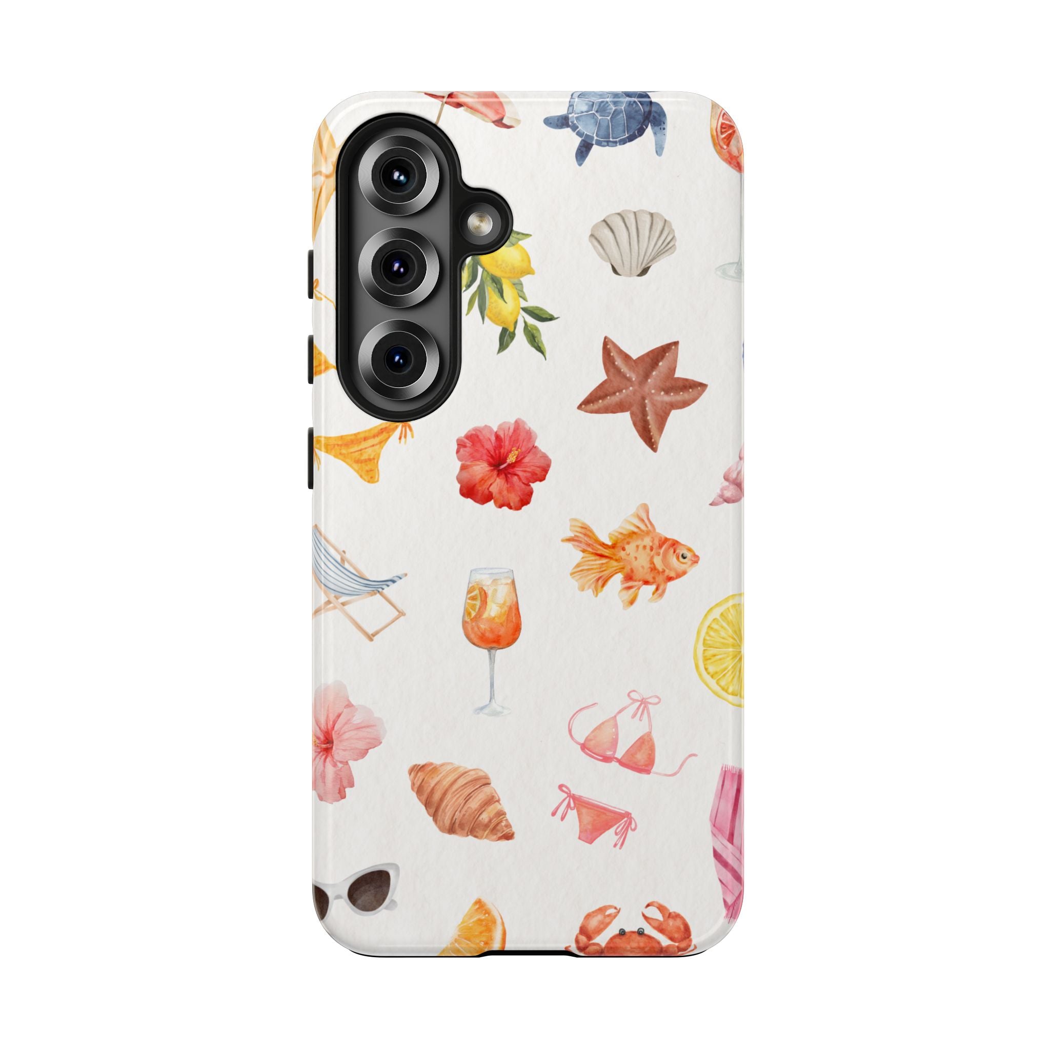 Summer Seashells Pattern Tough Phone Case — Beach Vacation Phone Cover