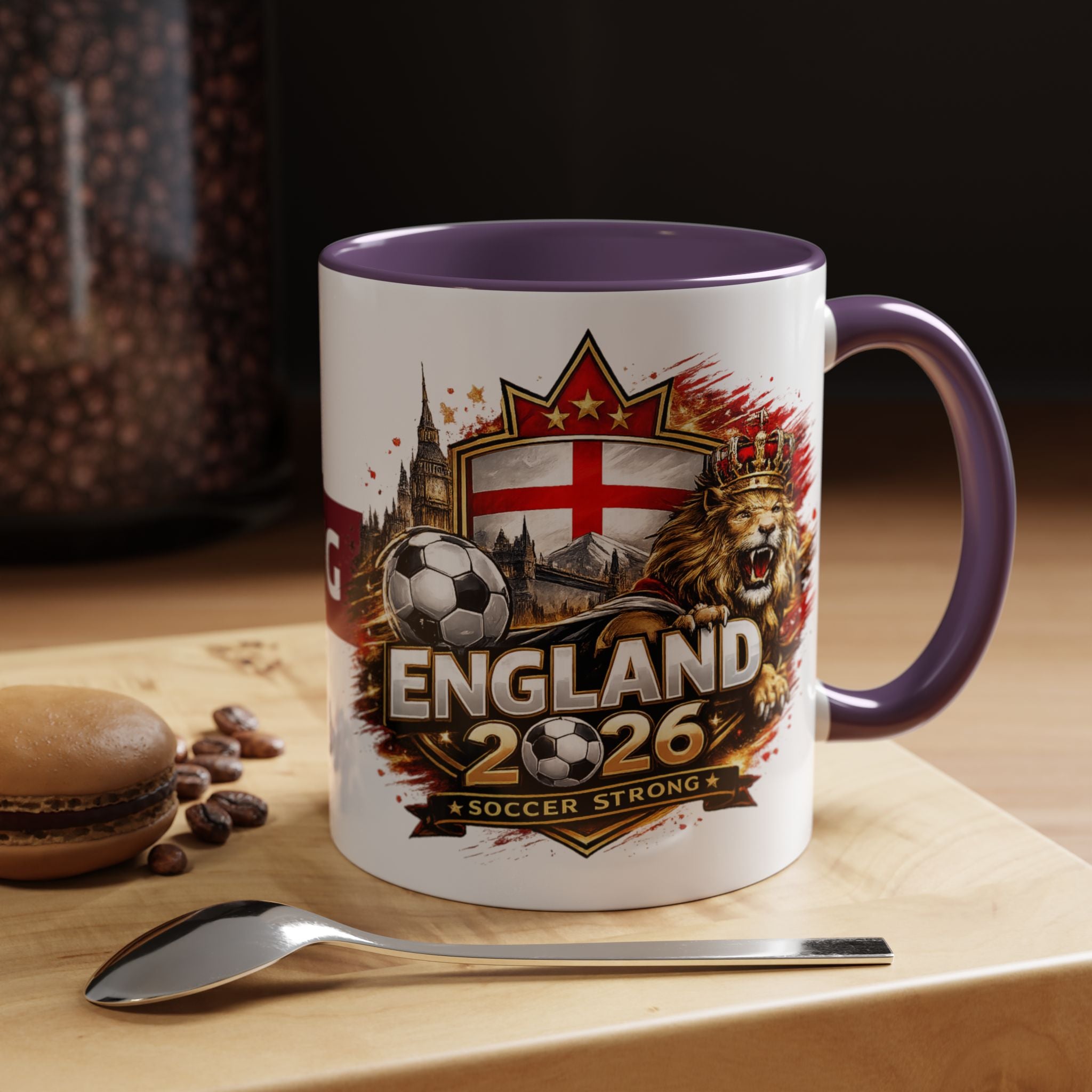 England 2026 Soccer Cup Accent Coffee Mug (11, 15oz)