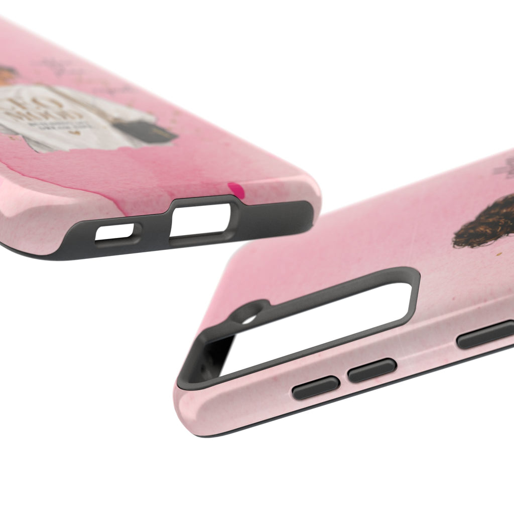 CEO Mood Tough Phone Case — "Coffee, Plan, Slay, Repeat" Pink Protective Cover