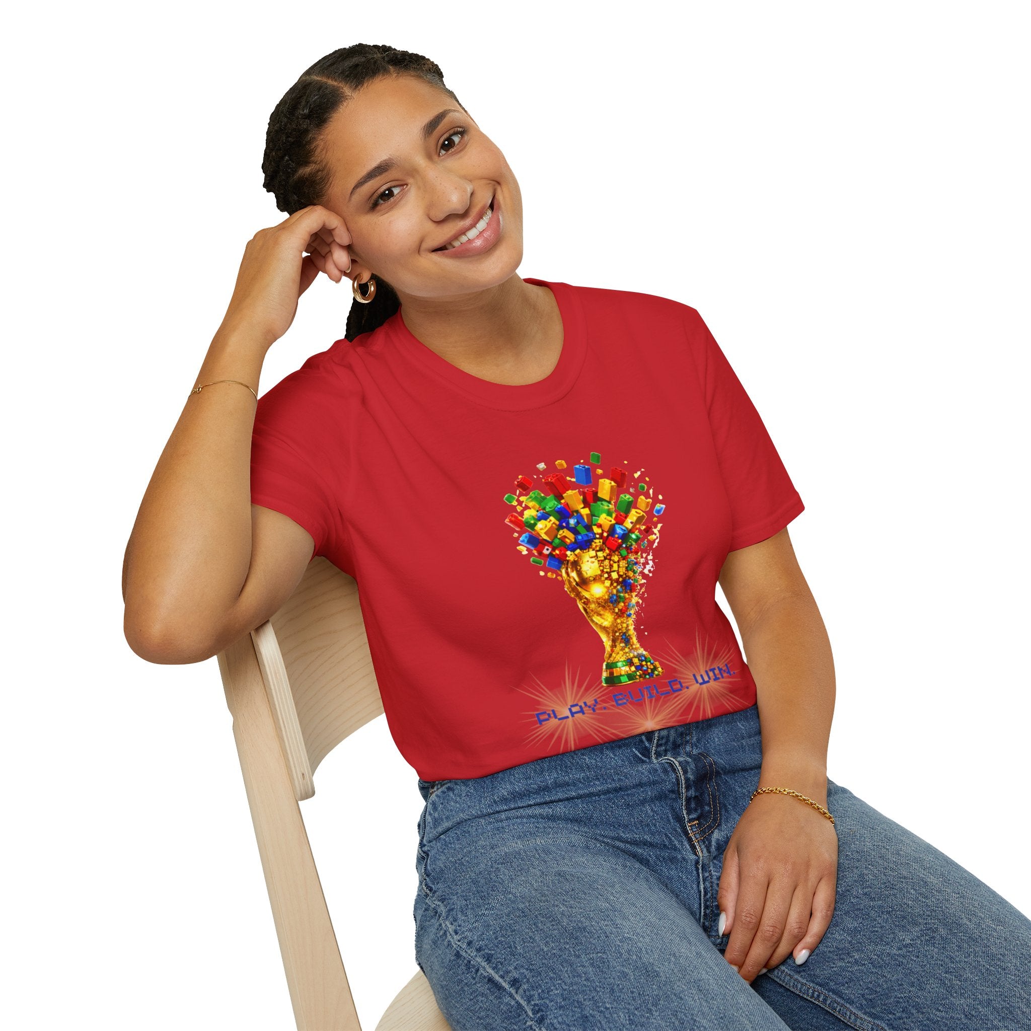 T-Shirt — Play. Build. Win. LEGO Trophy Graphic Tee