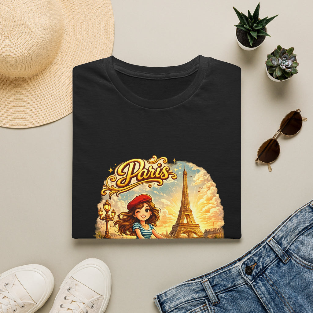 Paris Retro Bicycle T-Shirt — Vintage Eiffel Tower Travel Tee