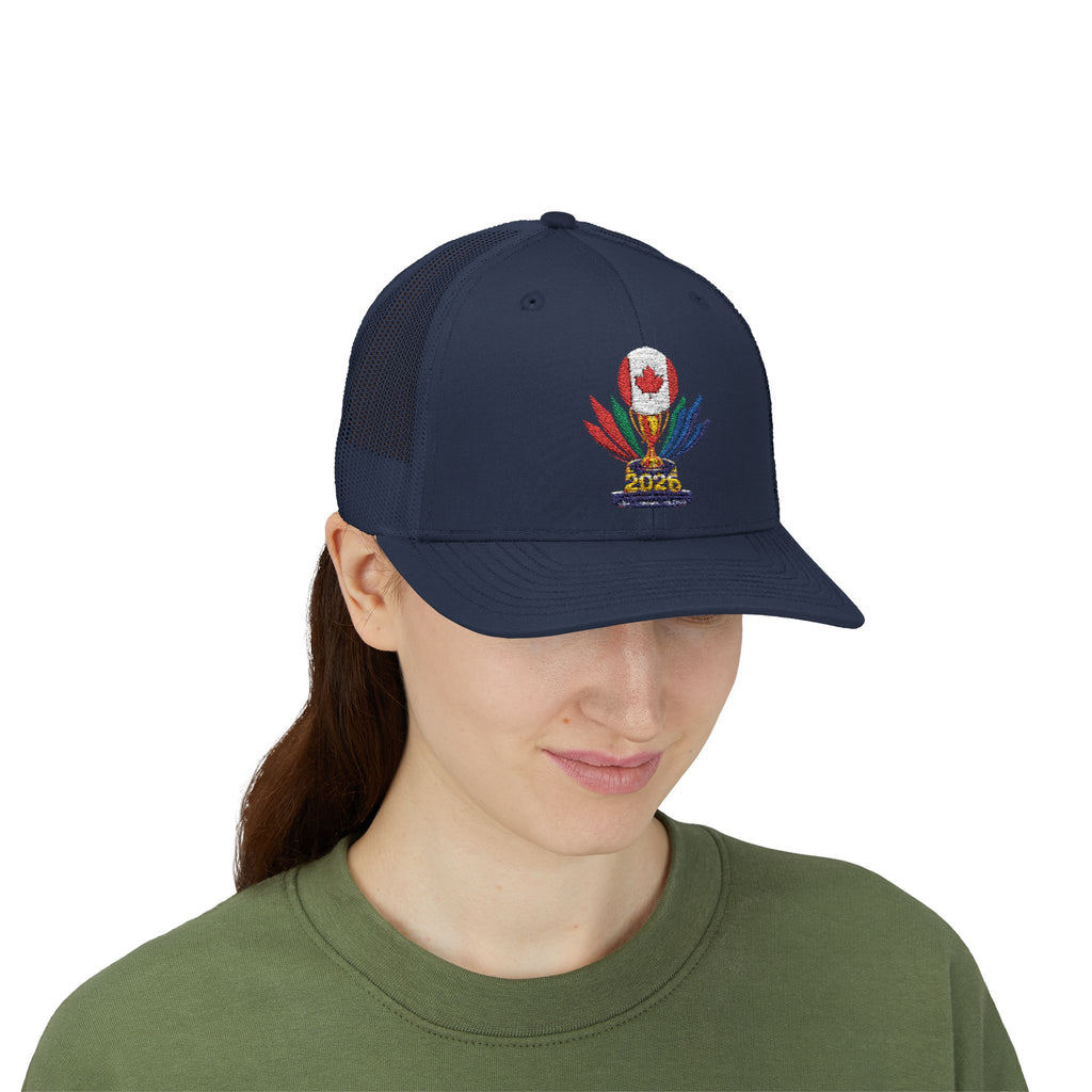 Embroidered Colorful Trophy Trucker Cap - Snapback Mesh Hat