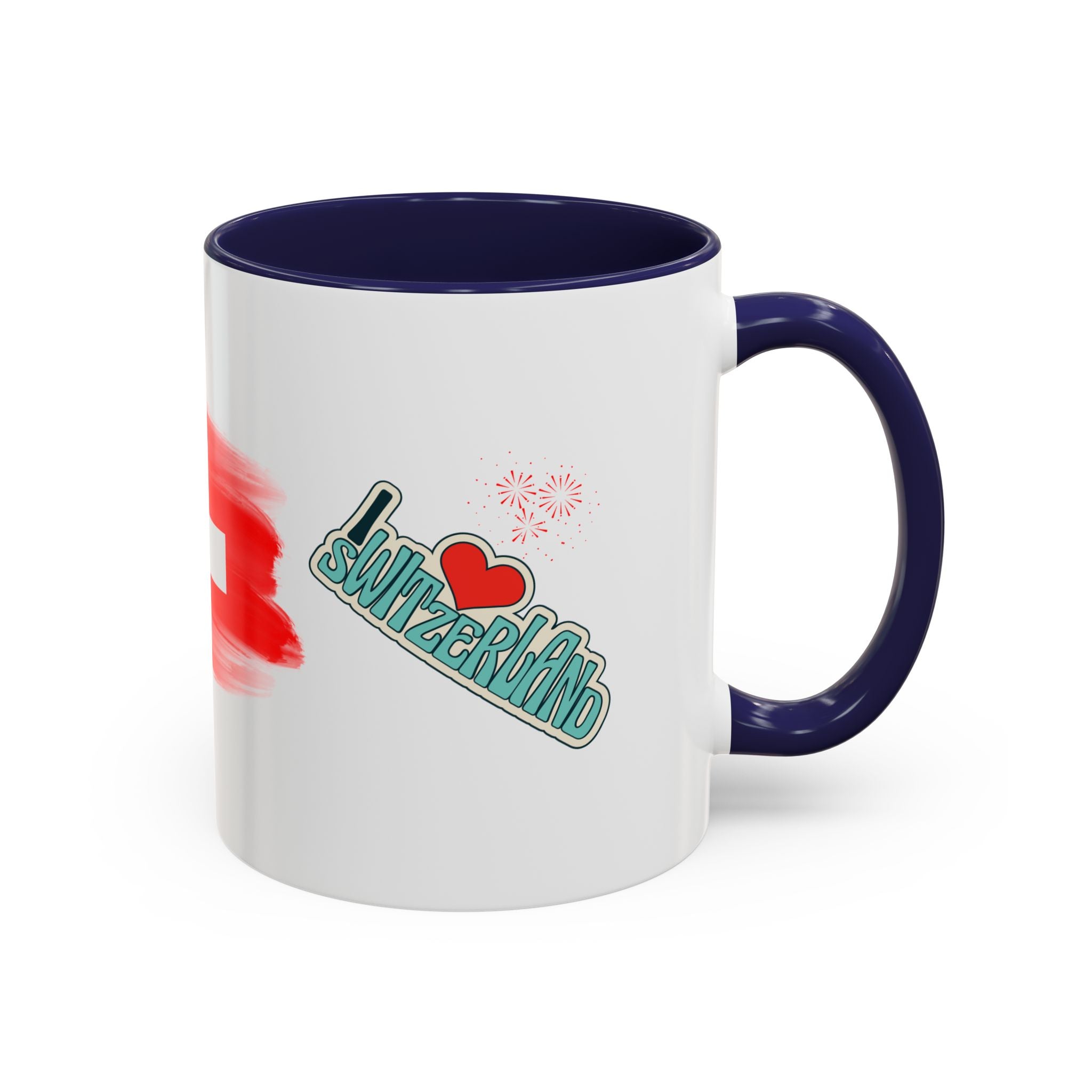 Switzerland Flag Accent Coffee Mug – I  Switzerland Travel Souvenir