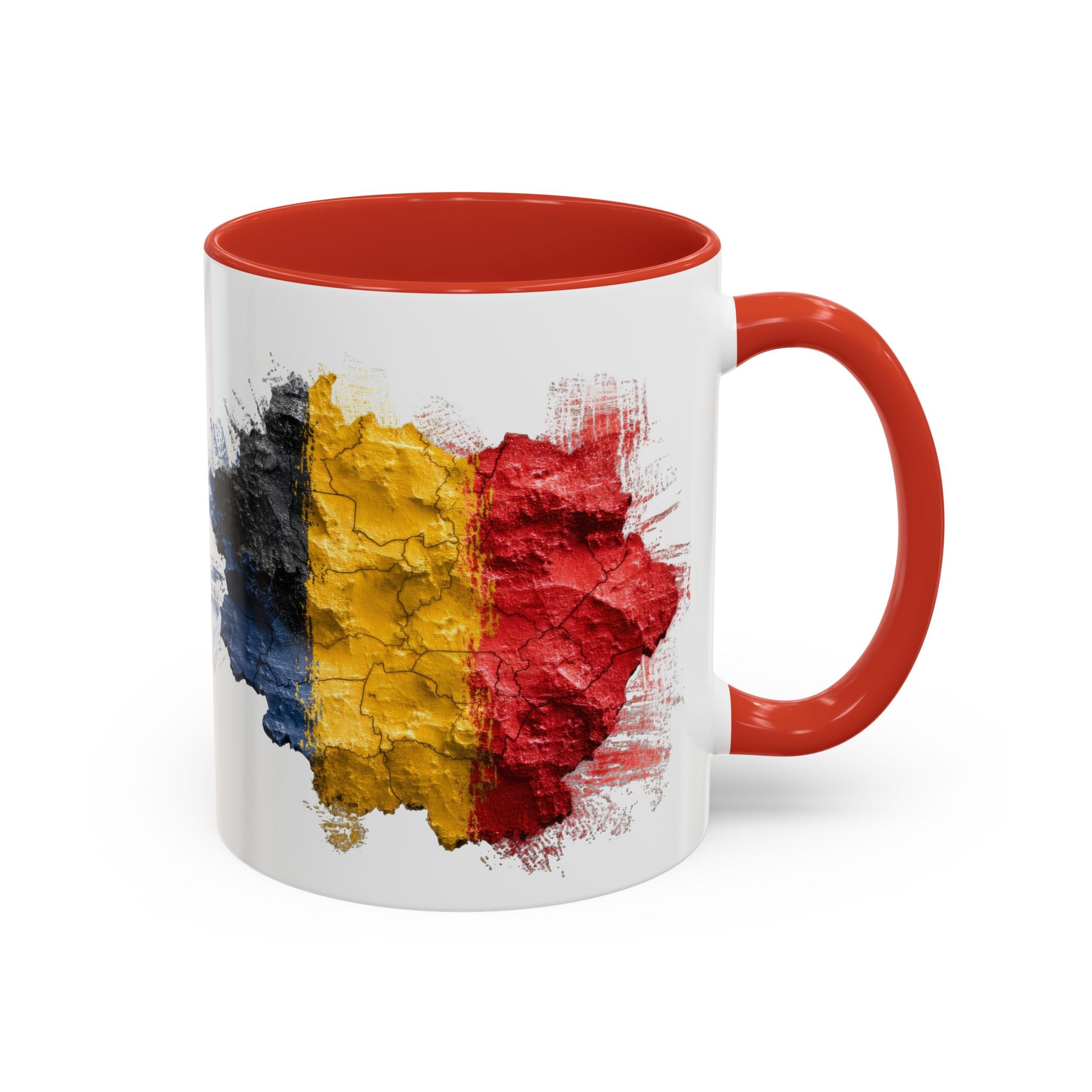 Belgium Flag Coffee Mug – Distressed Watercolor Accent Mug (11/15oz)