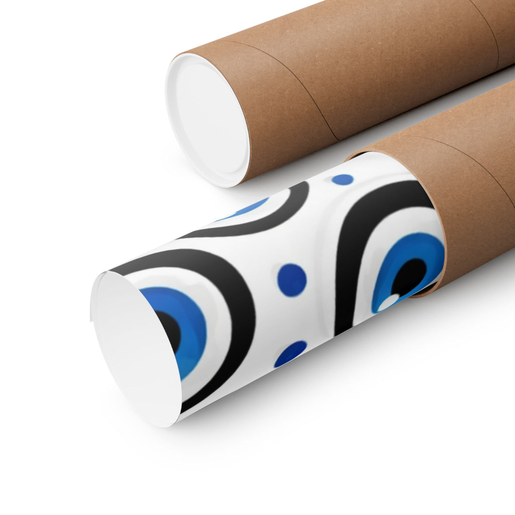 Evil Eye Pattern Matte Poster — Blue Nazar Wall Art