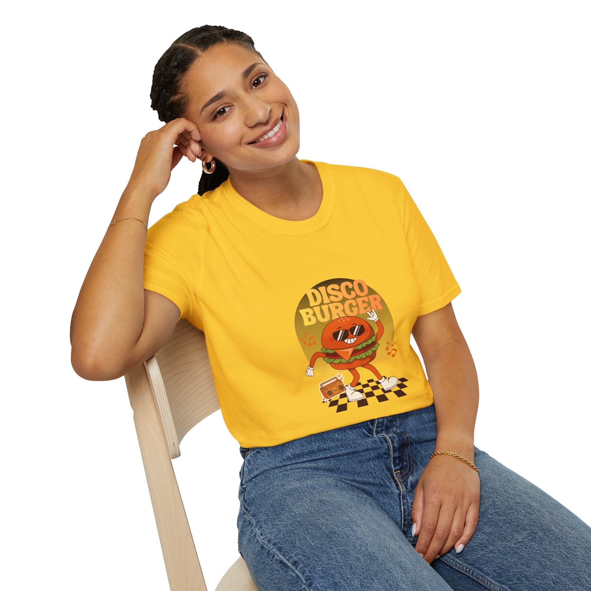 Disco Burger T-Shirt — Retro Dancing Burger Graphic Tee