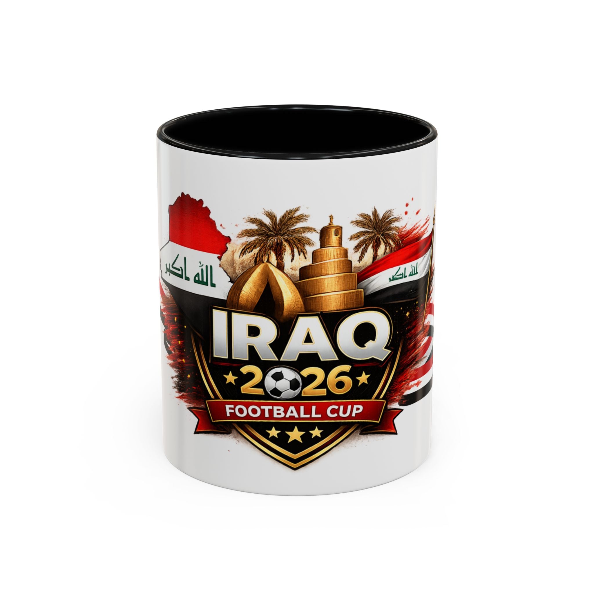 Iraq 2026 Football Cup Accent Coffee Mug – National Team Soccer Fan Gift