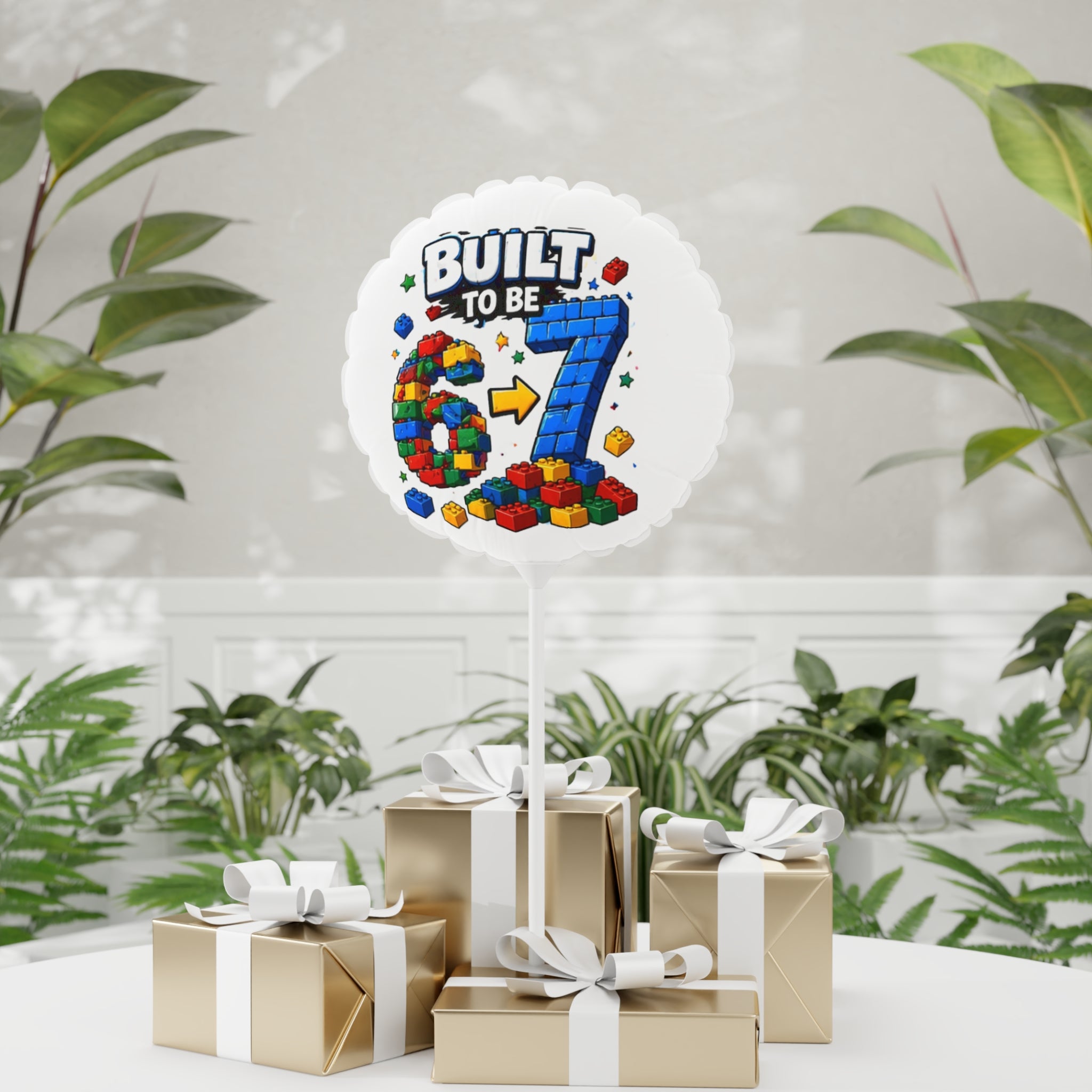 Built to Be 6→7 Birthday Balloon