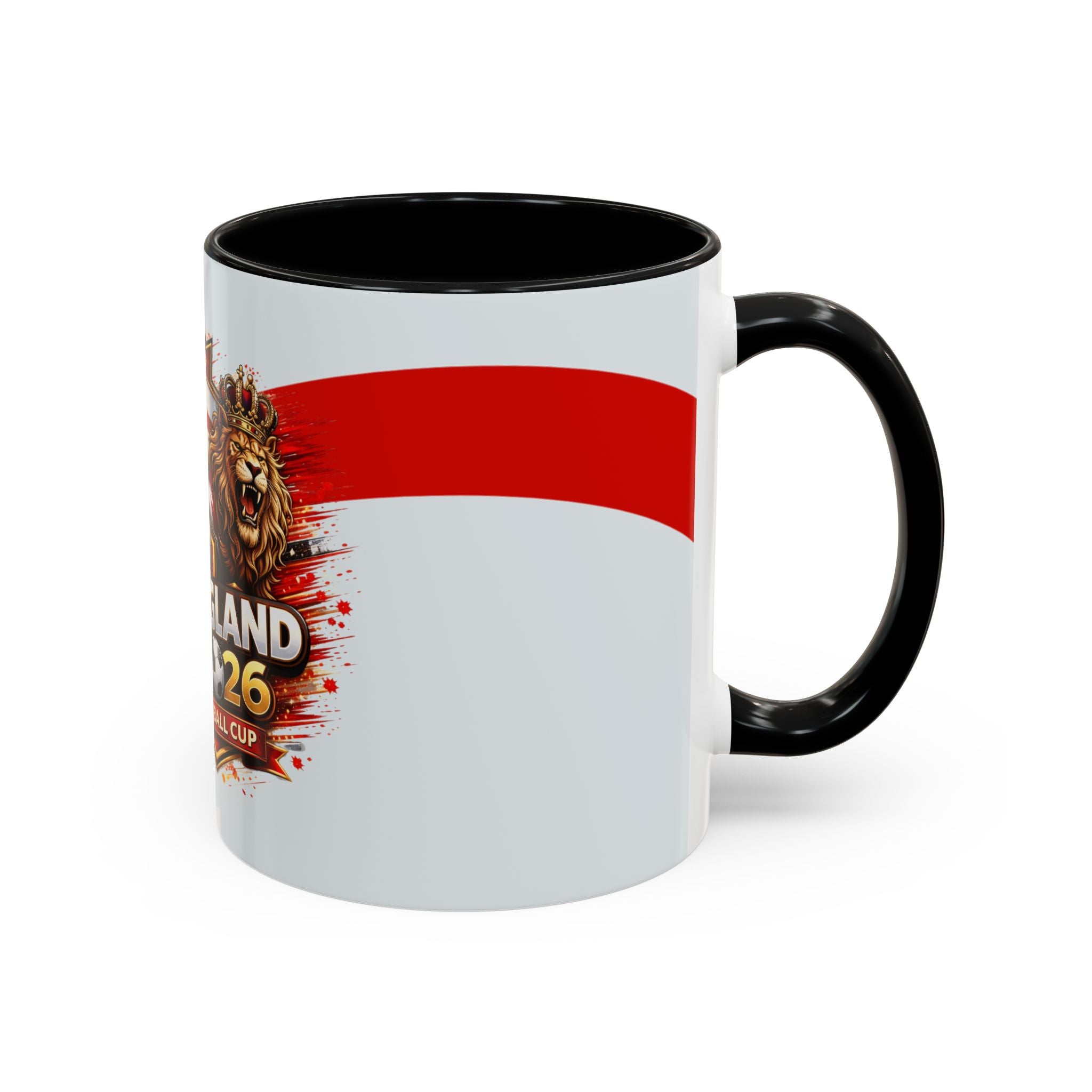England 2026 Football Cup Accent Mug — Lion & St. George Soccer Coffee Cup (11/15oz)