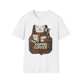 Coffee Lover T-Shirt — Barista Apron Graphic Tee (Coffee Beans, Espresso Art)