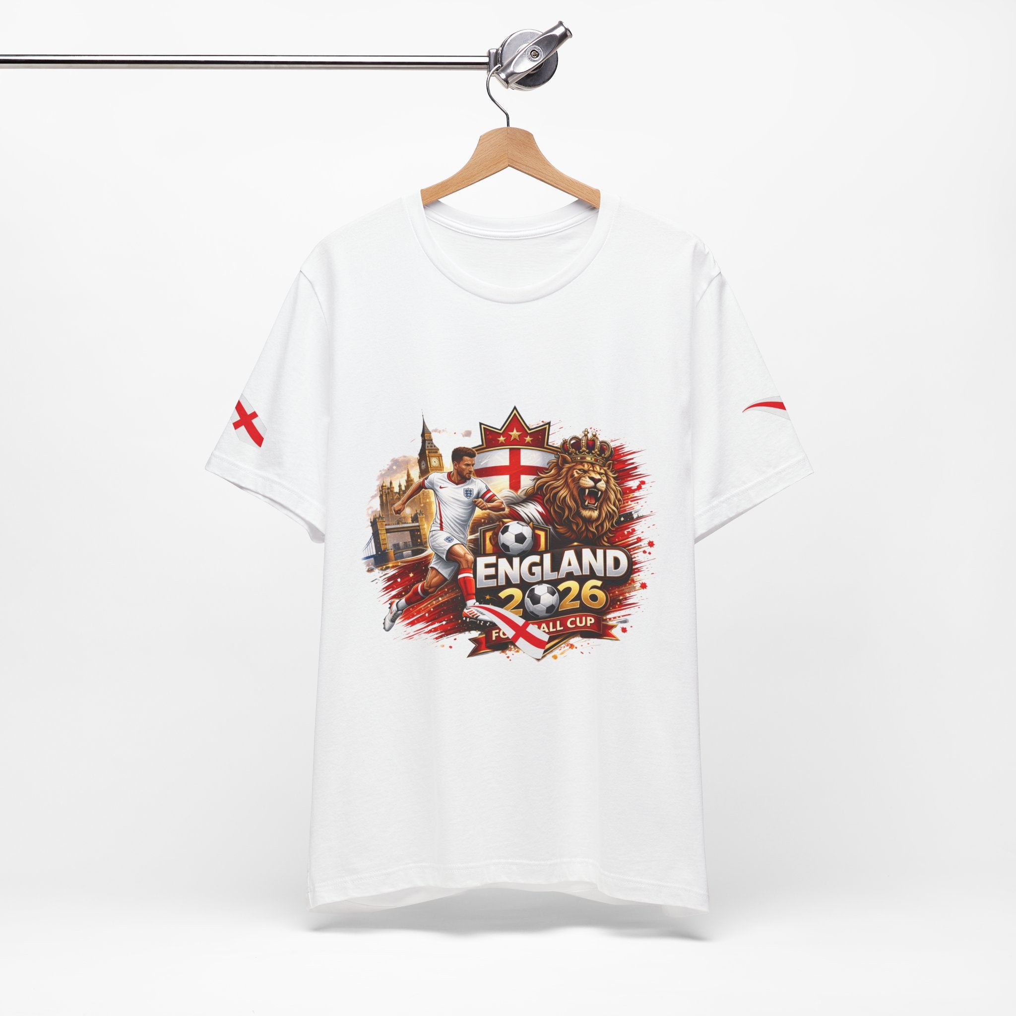 England 2026 Cup Soccer T-Shirt — Lion Crest Football Fan Tee