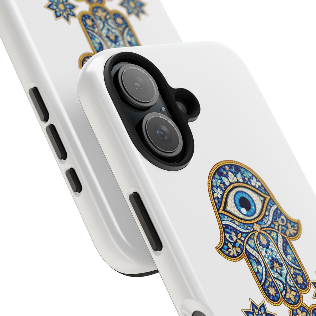 Hamsa Eye Tough Phone Case — Blue Mosaic Protective Phone Cover