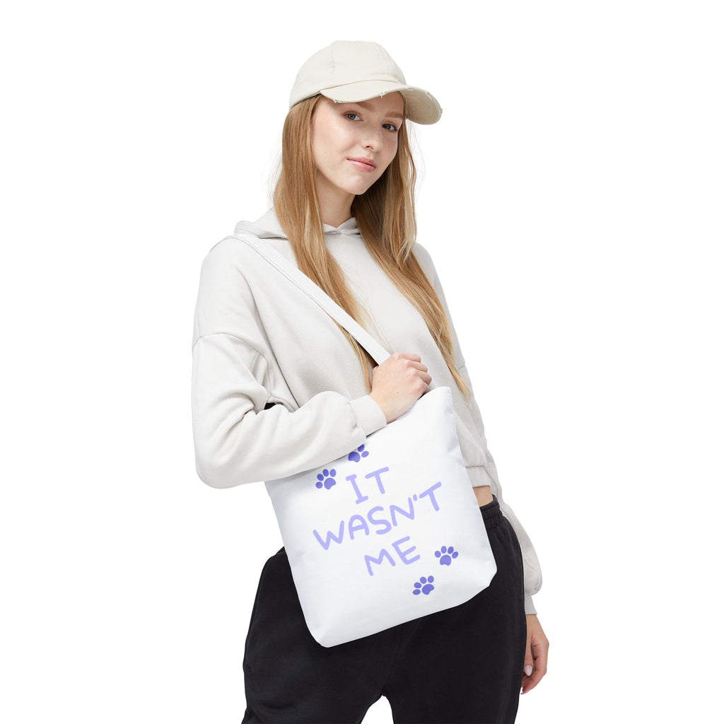 Cat Paw Print Tote — "It Wasn't Me" Funny Cat Tote Bag