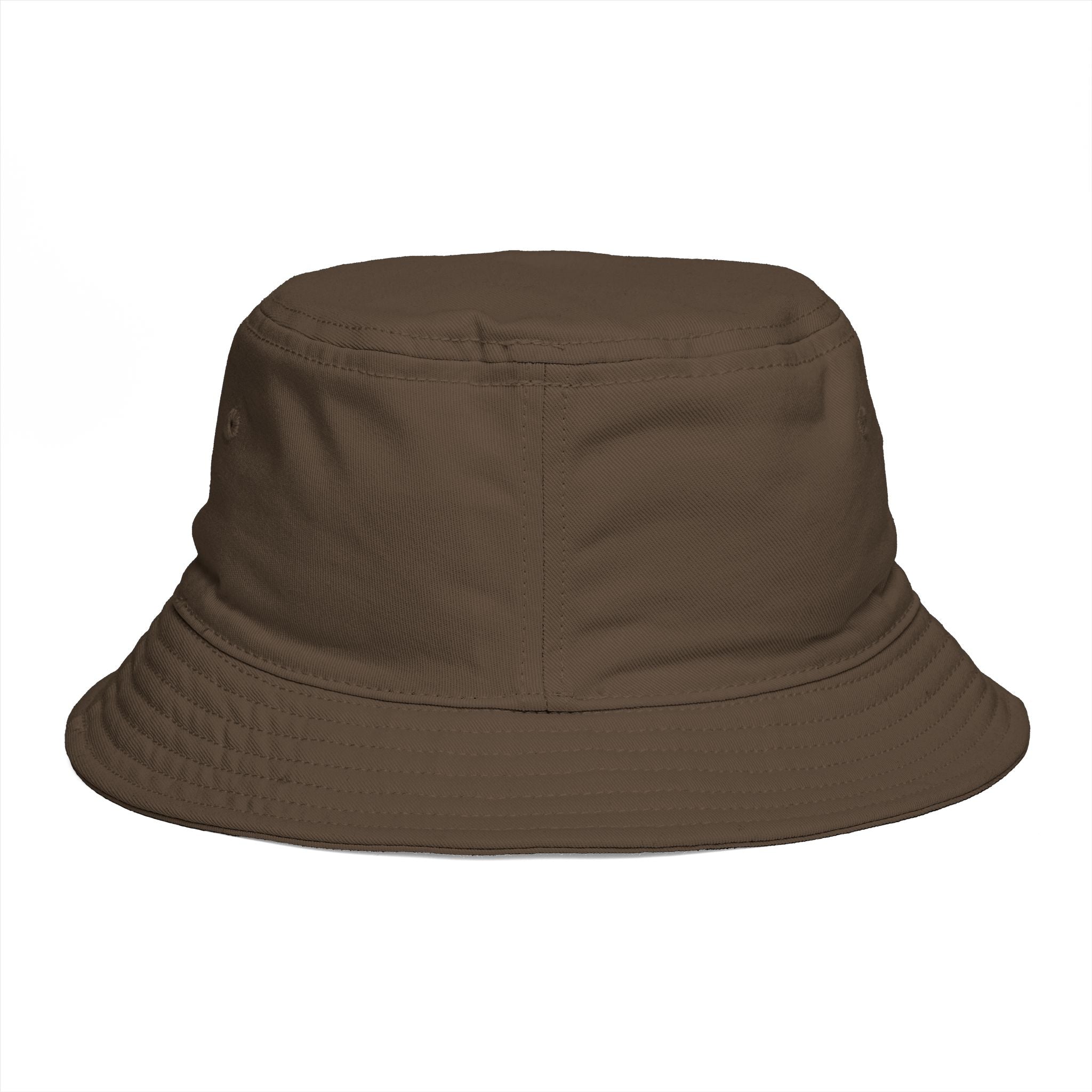 Brazil Flag Bucket Hat — Brown Cotton Sun Hat with Brazilian Flag Patch