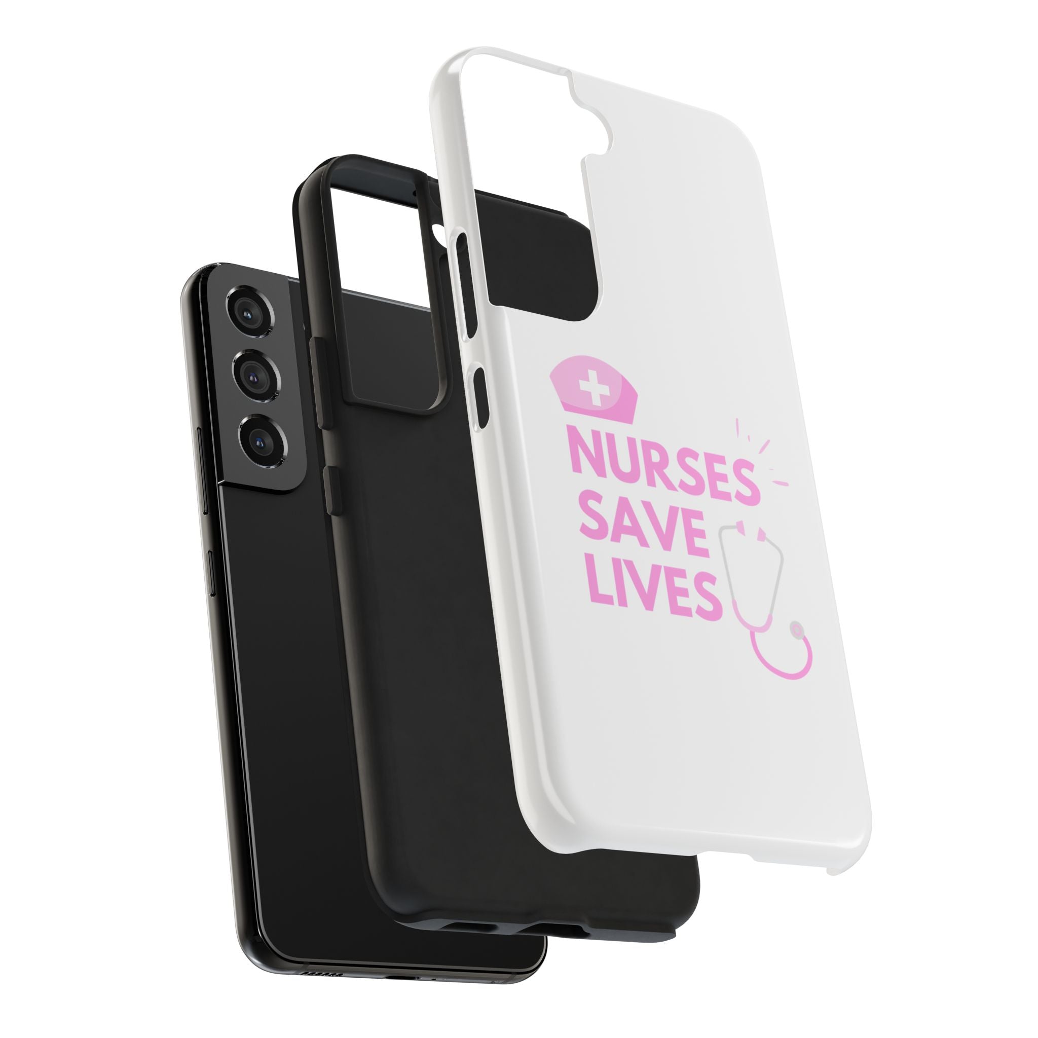 Tough Phone Case — 'Nurses Save Lives' Pink Stethoscope Design
