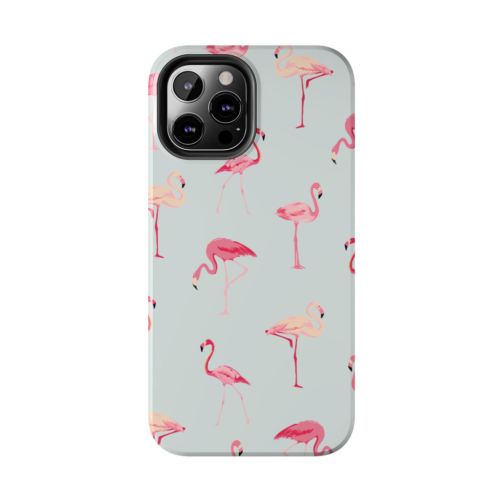 Flamingo Pattern Tough Phone Case — Cute Pink Birds Protective Phone Cover