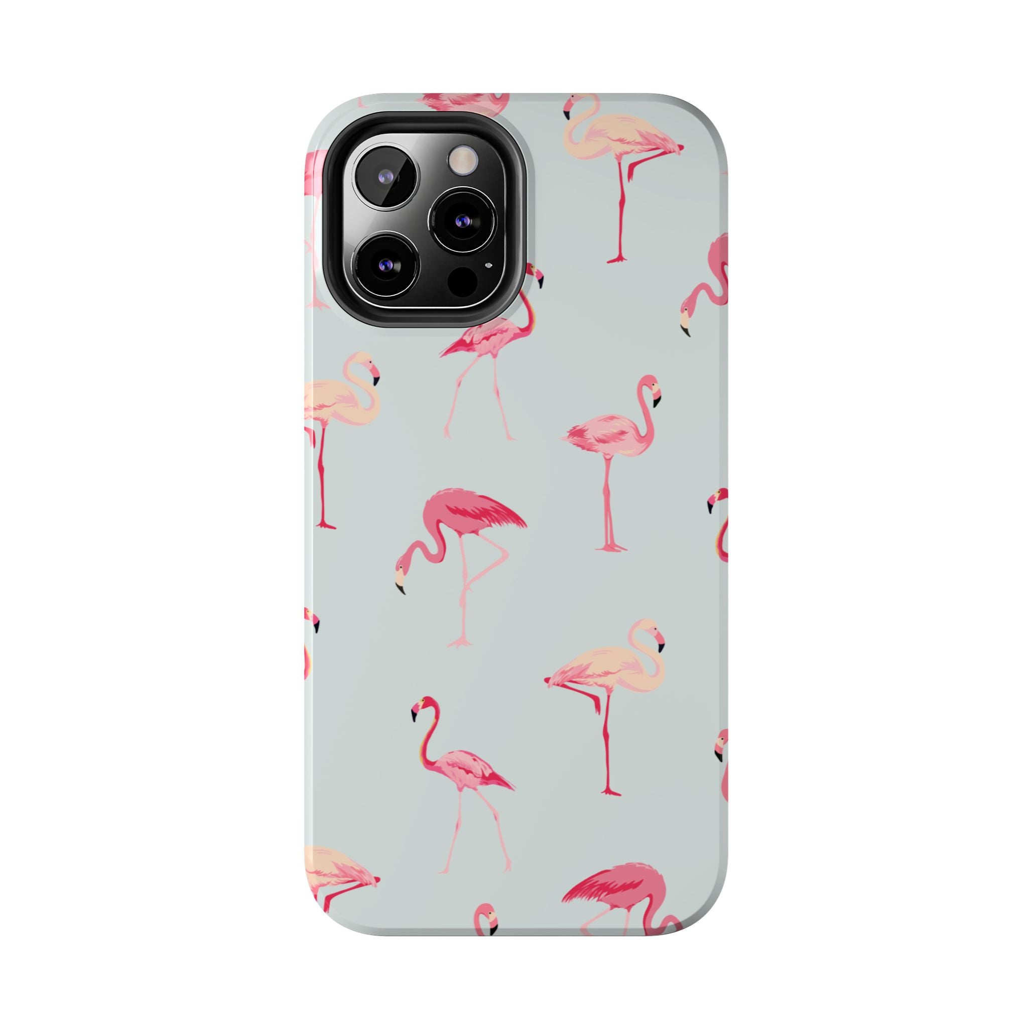 Flamingo Pattern Tough Phone Case — Cute Pink Birds Protective Phone Cover