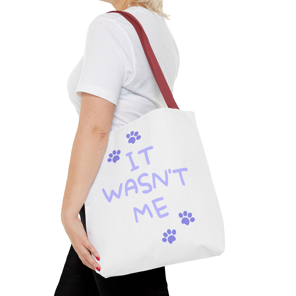 Cat Paw Print Tote — "It Wasn't Me" Funny Cat Tote Bag