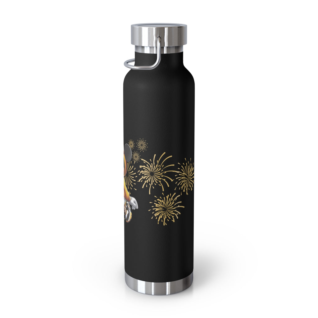 22oz Insulated Water Bottle — Cute Minnie Mouse Gold Sparkle Design