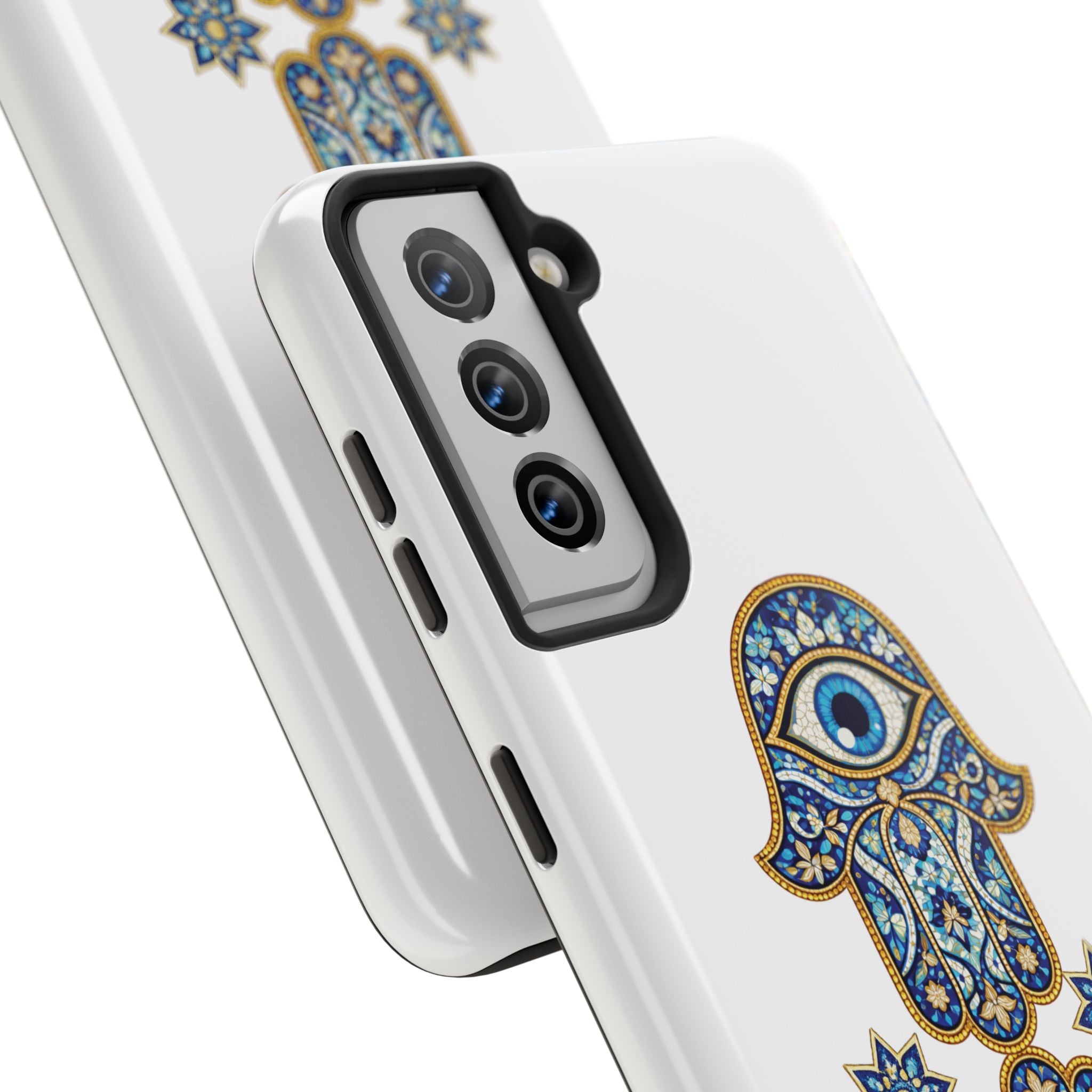 Hamsa Eye Tough Phone Case — Blue Mosaic Protective Phone Cover