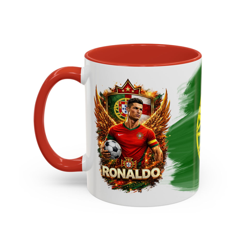 Portugal Flag Accent Coffee Mug — Painted Portuguese Crest Design (11/15oz)