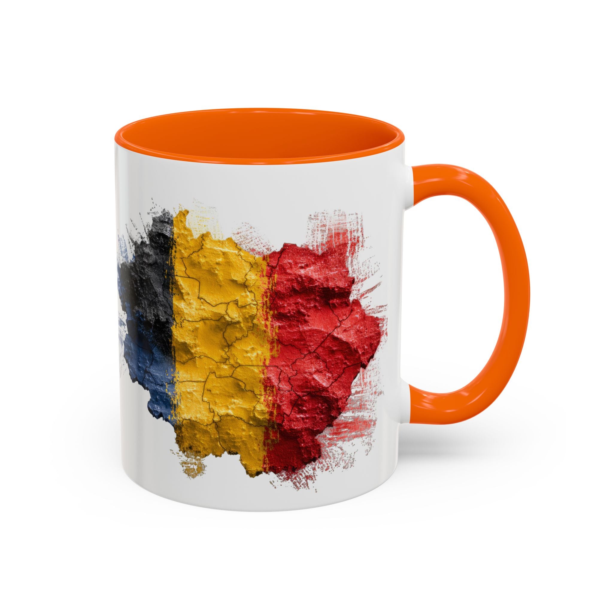 Belgium Flag Coffee Mug – Distressed Watercolor Accent Mug (11/15oz)