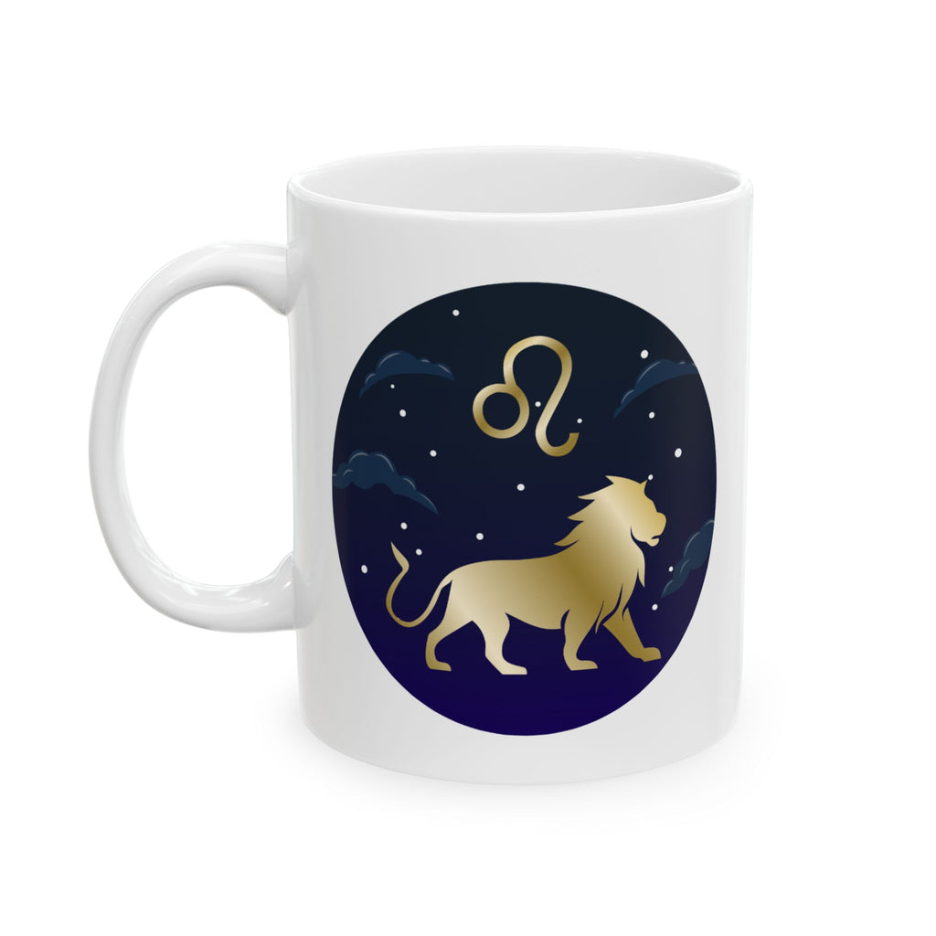 LEO Zodiac Leo Constellation Ceramic Mug — Starry Night Astrology Coffee Cup (11oz/15oz)