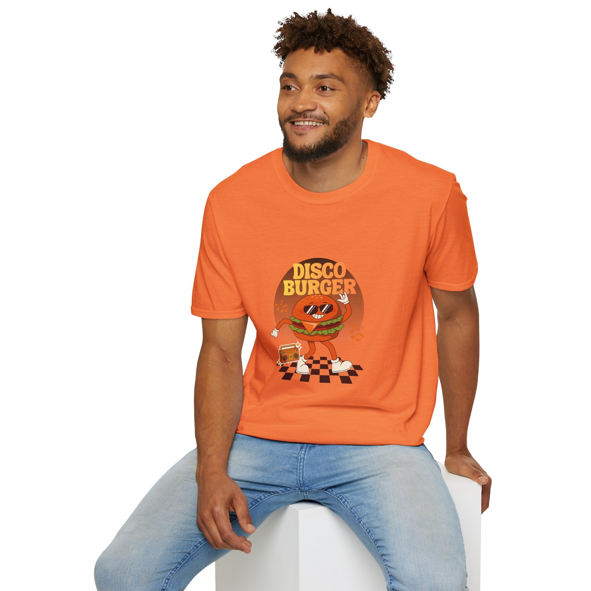 Disco Burger T-Shirt — Retro Dancing Burger Graphic Tee