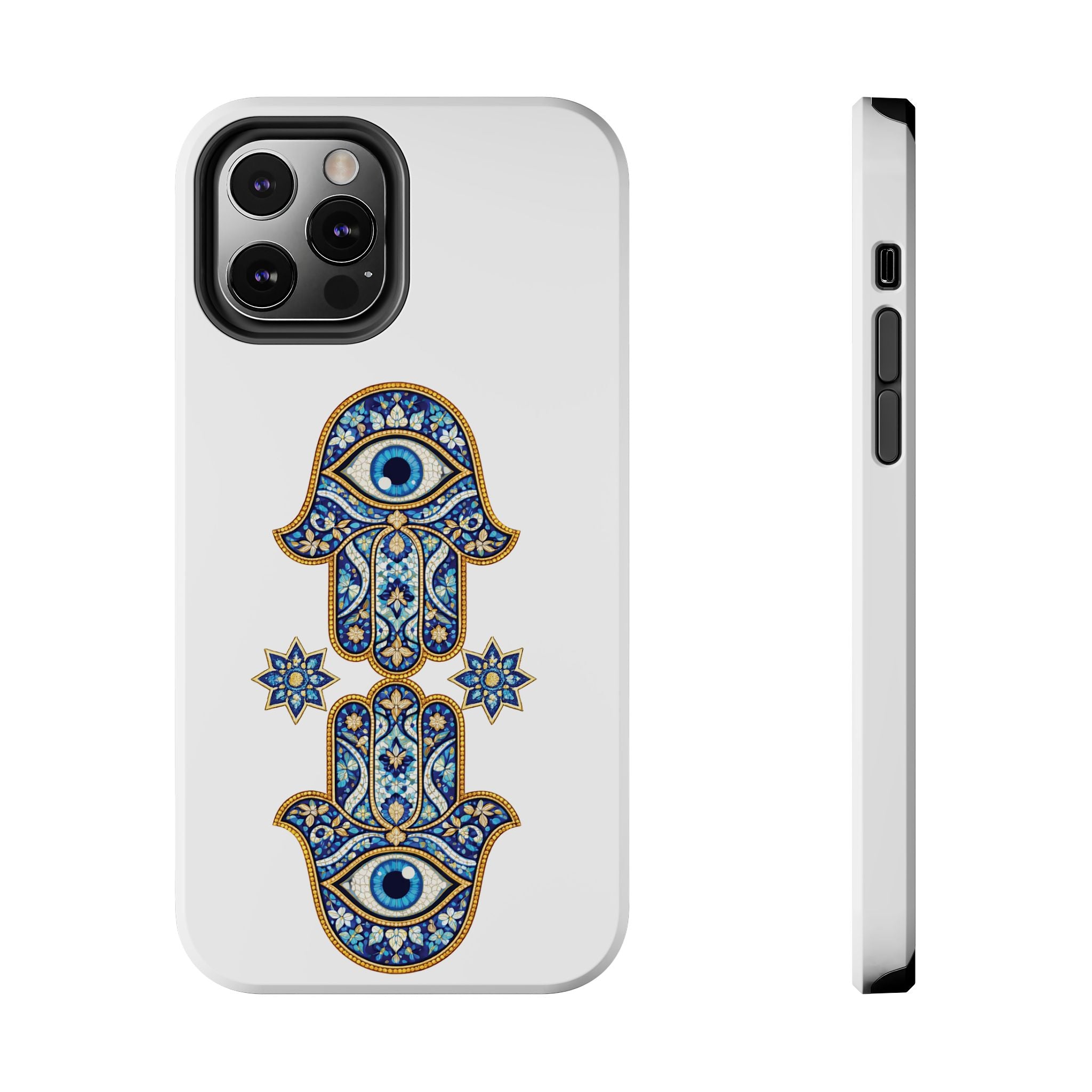 Hamsa Eye Tough Phone Case — Blue Mosaic Protective Phone Cover